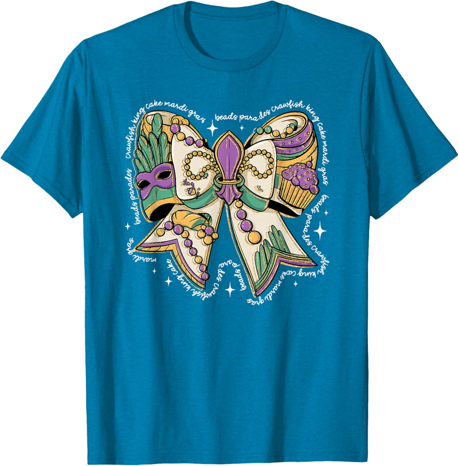 Coquette Bow Mardi Gras T-Shirt for Men and Women - Fun Festival Wear - 13