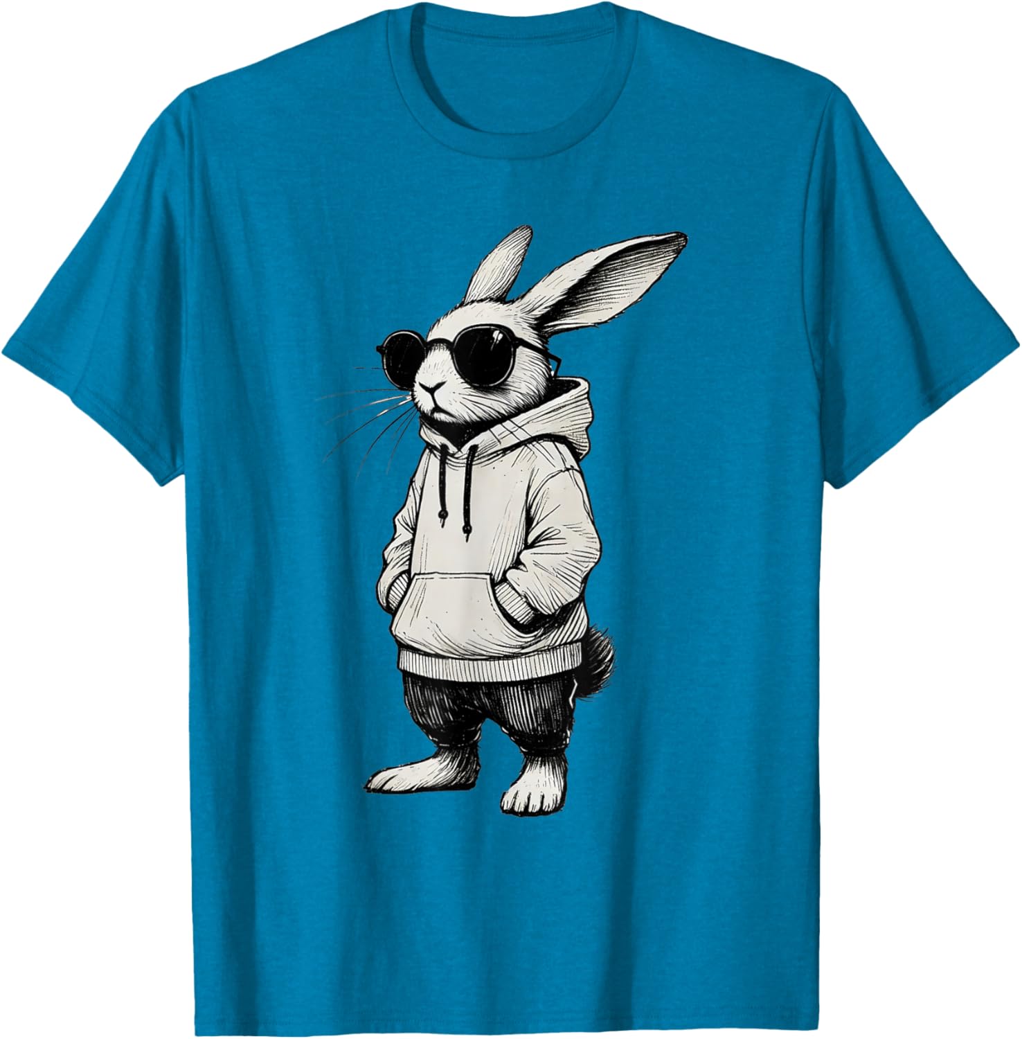 Bunny Face Sunglasses T-Shirt for Boys and Men - Fun Easter Apparel - 4