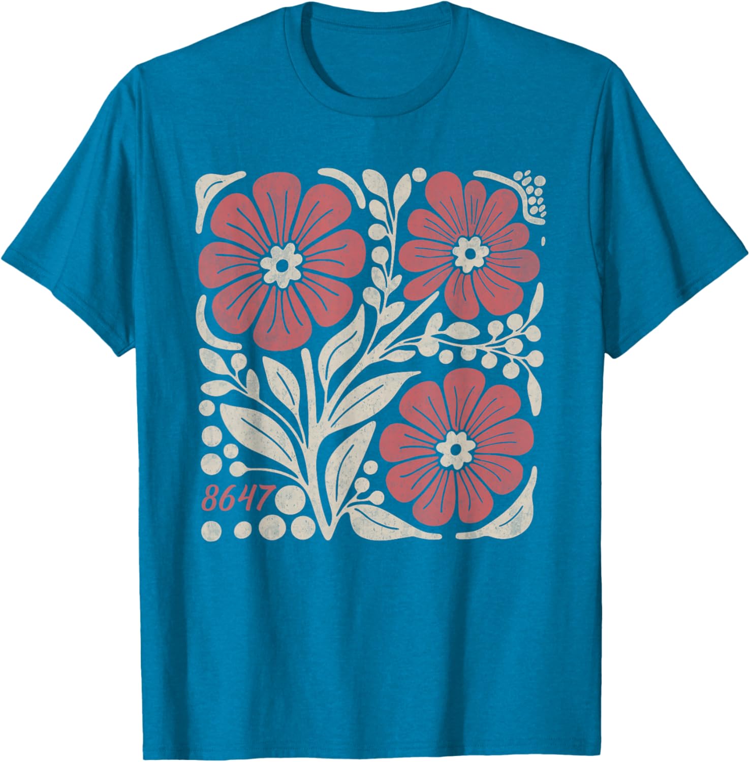 Floral Boho Anti Trump 86 47 T-Shirt for Stylish Casual Wear - 11