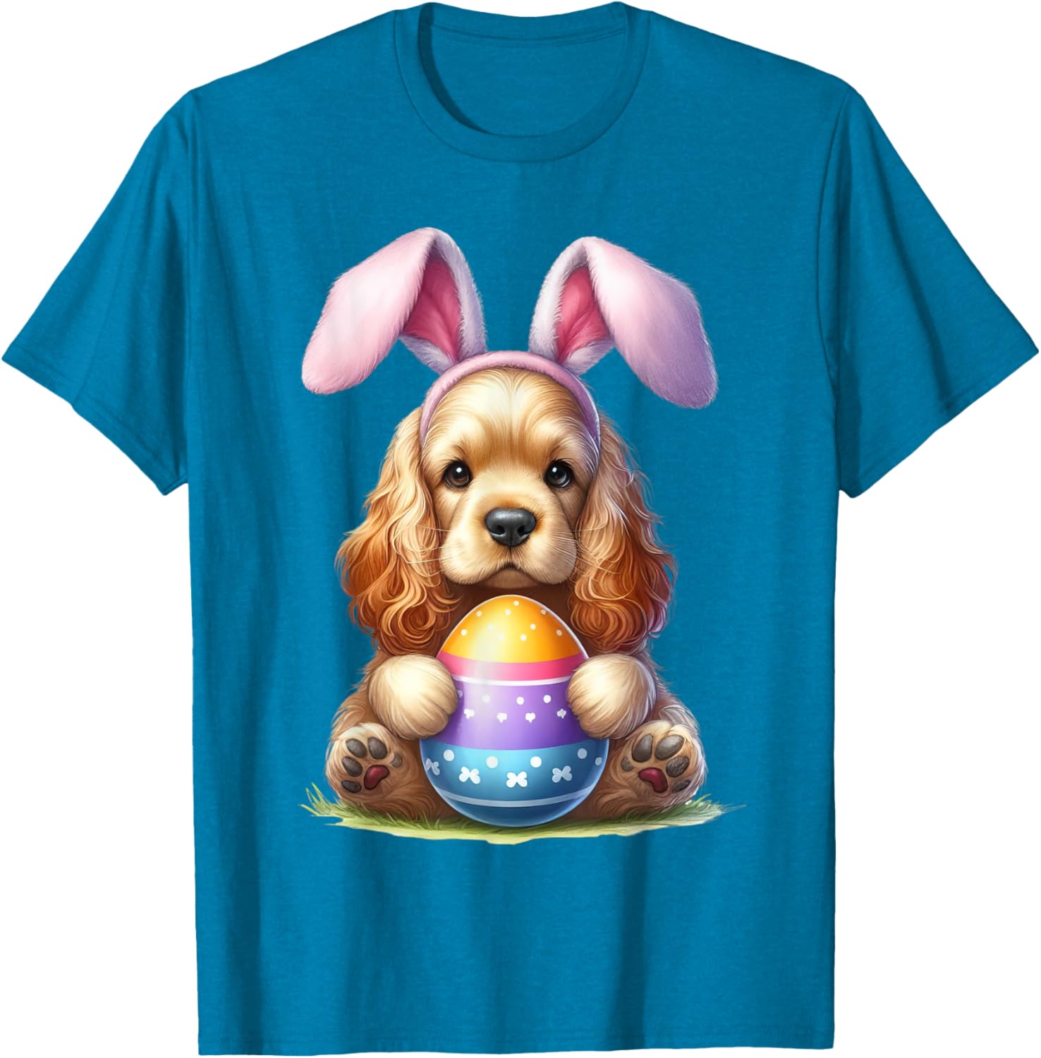 Cute Bunny Cocker Spaniel Easter T-Shirt for Men and Women Celebrating Spring - 10