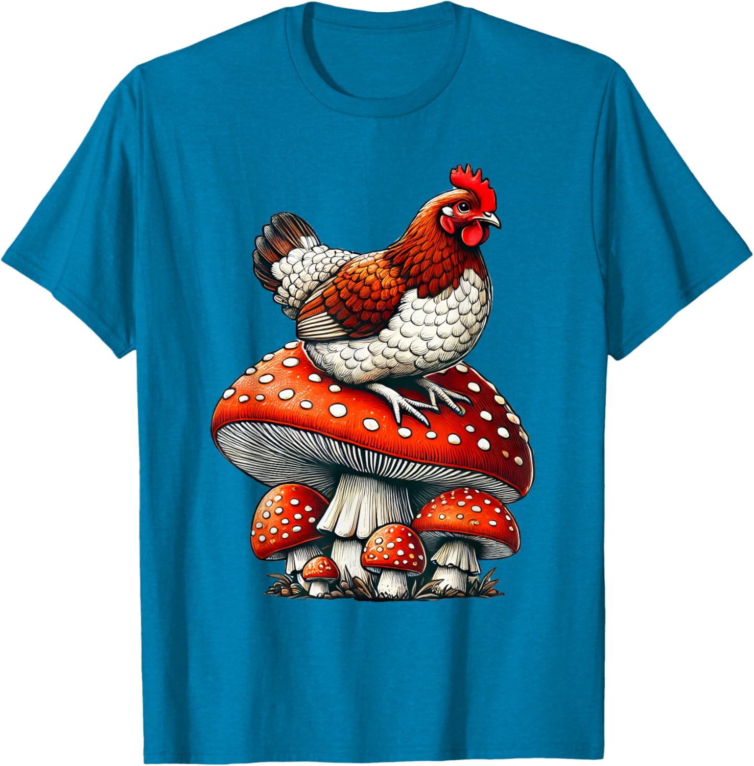 Cute Chicken Mushroom T-Shirt for Fun and Stylish Casual Wear - 2