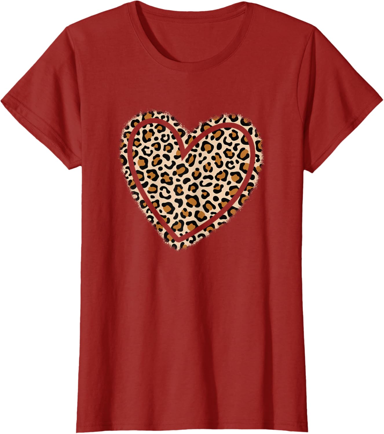 Cute Leopard Print Heart T-Shirt for Women and Girls - Stylish Apparel - 3