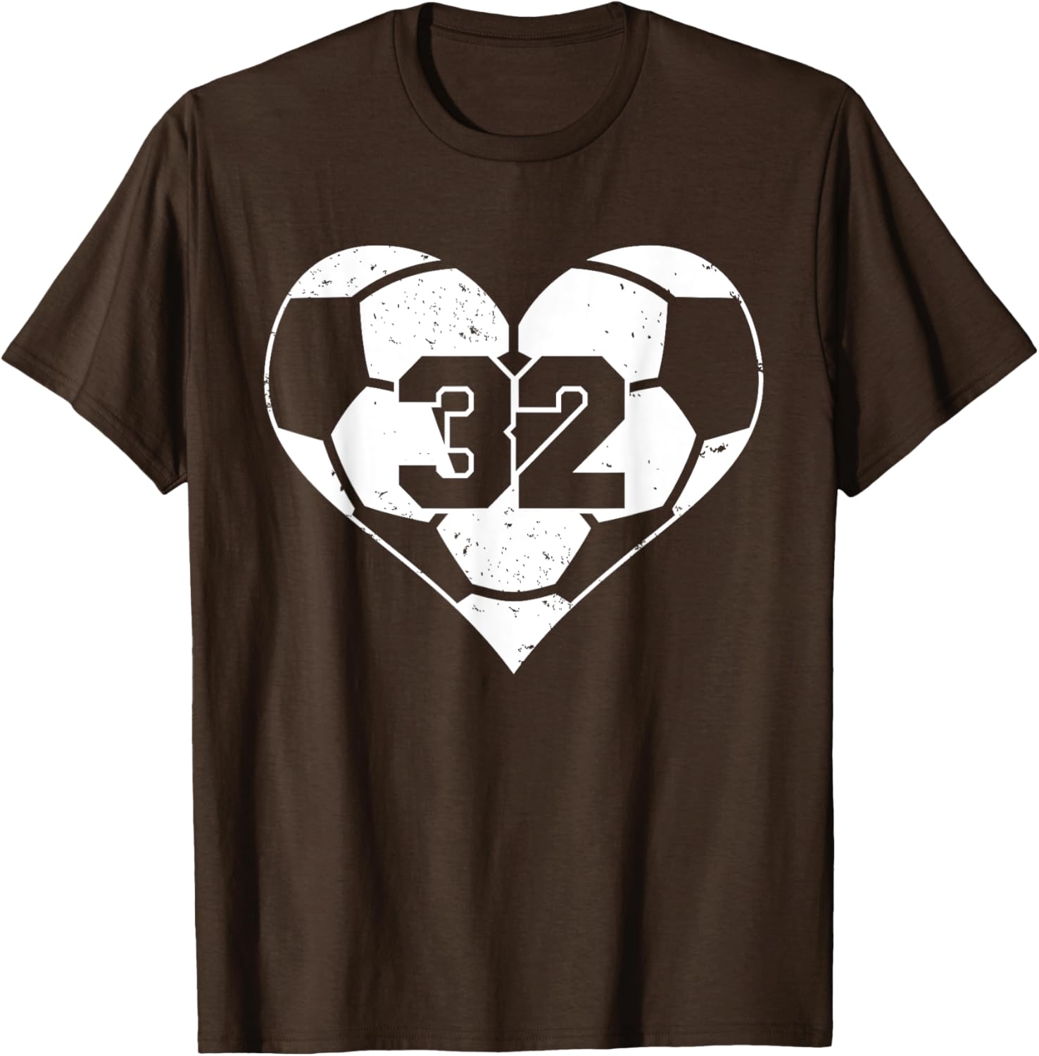 Funny Soccer Heart Game Day T-Shirt with Number 32 Jersey Design - 3