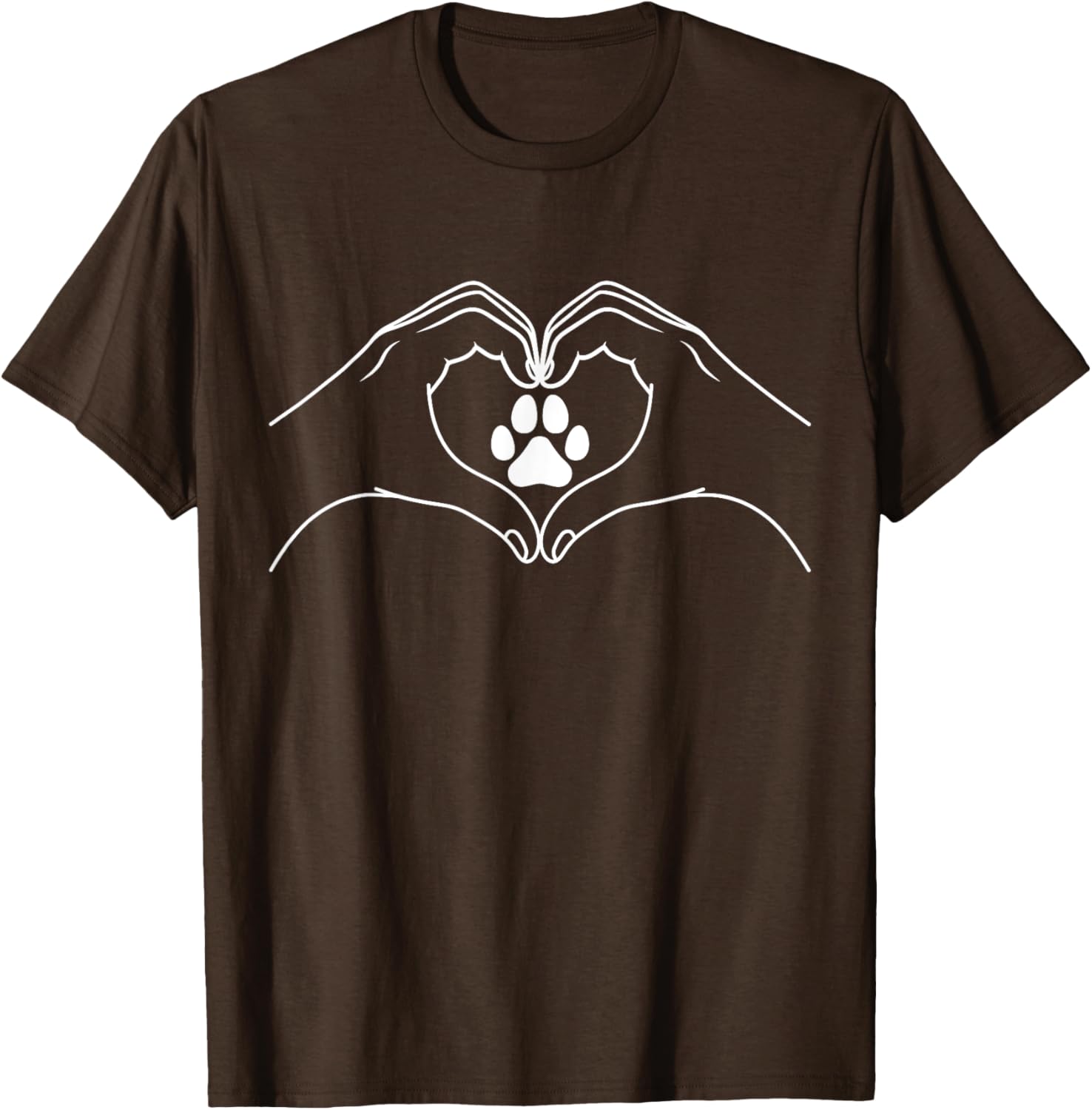 Cute Cat Dog Paw Print Heart T-Shirt for Pet Lovers and Friends - 17