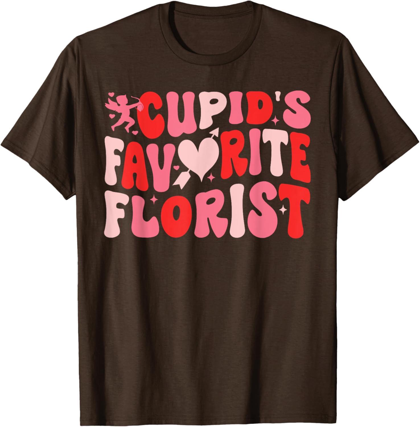 Cupid's Favorite Florist Retro Valentine's Day T-Shirt for Lovebirds - 3