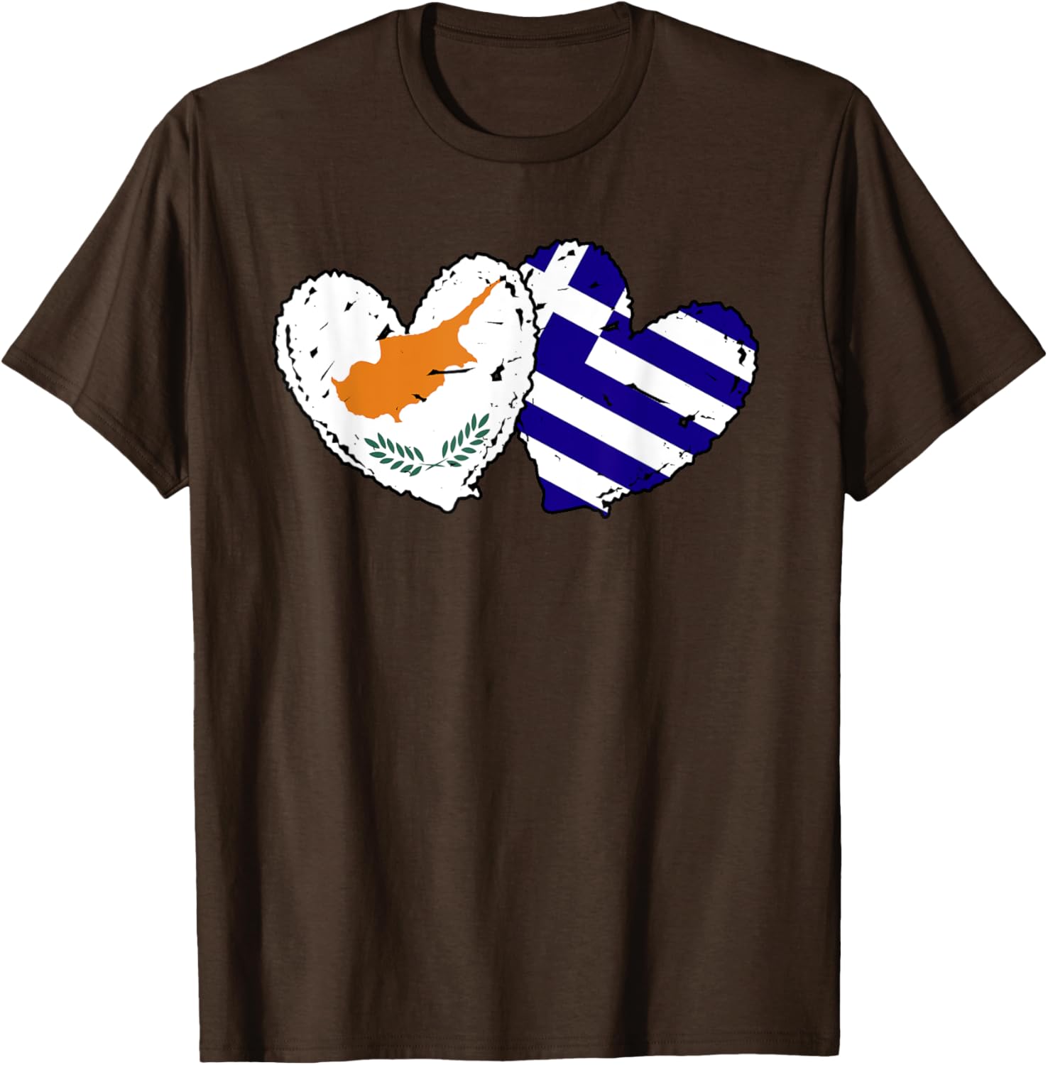 Cyprus Greece Heart Flag T-Shirt for Cypriot Greek Ancestry Lovers - 24