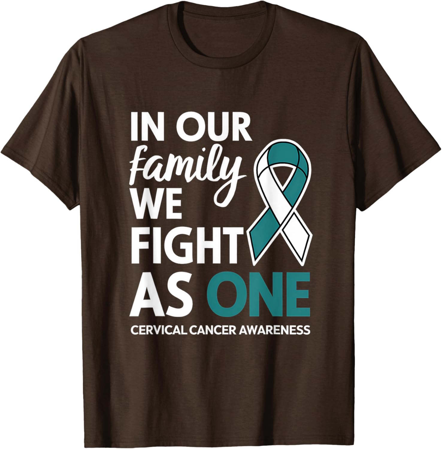 Cervical Cancer Awareness Teal Ribbon Family T-Shirt for Hope and Unity - 17