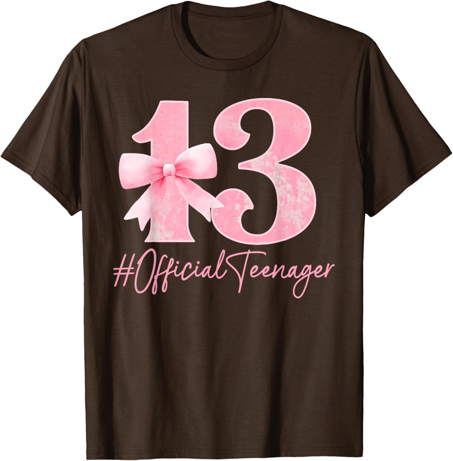 Cute Pink 13th Birthday Coquette Bow T-Shirt for Girls Turning 13 - 2