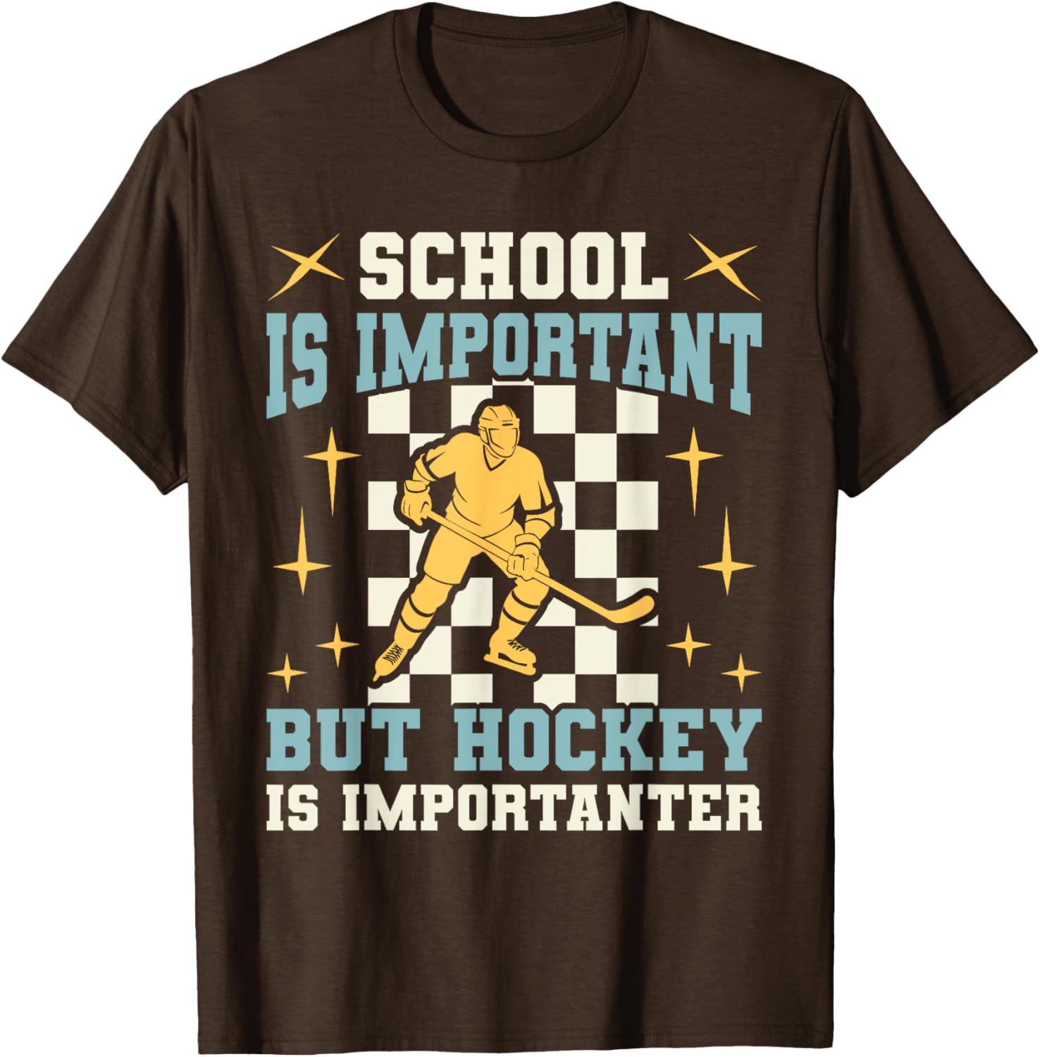 Funny Hockey T-Shirt for Boys - School Is Important Hockey Is Importanter - 2