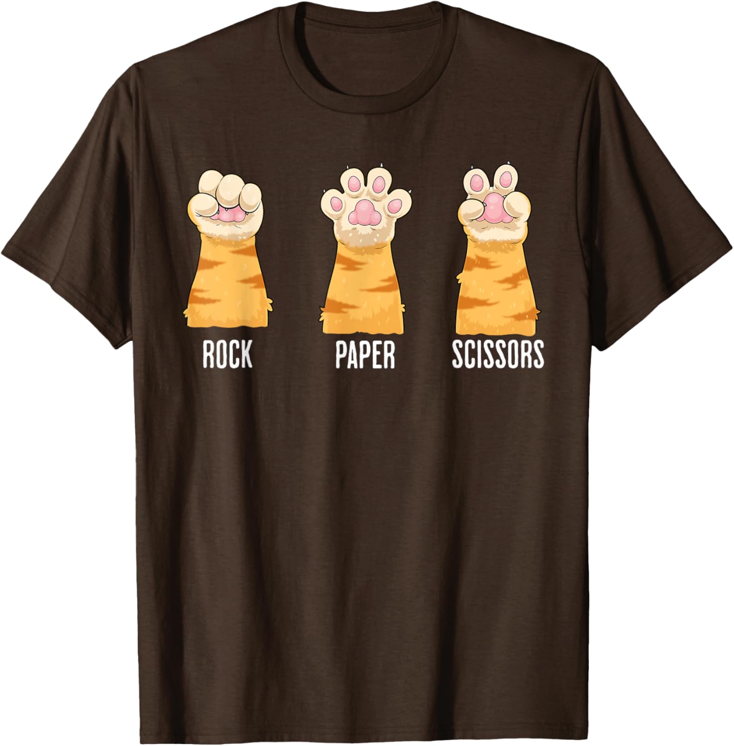 Funny Cat Paws Rock Paper Scissors T-Shirt for Kids and Adults - 8