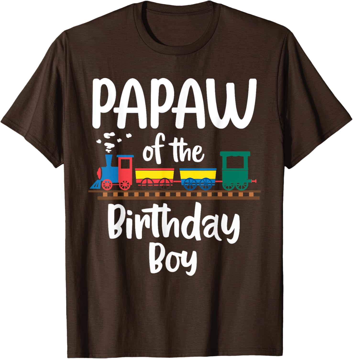 Cute Papaw Birthday Boy Train Toys T-Shirt for Dad's Special Day - 6