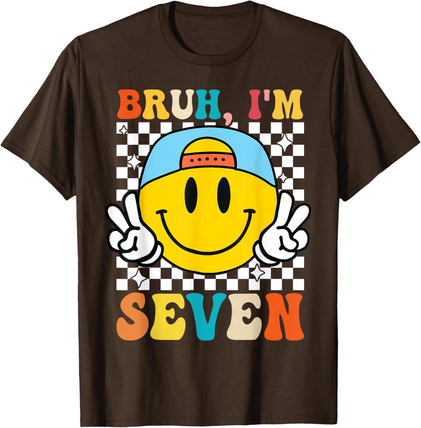 Groovy 7th Birthday T-Shirt for Boys and Girls - Fun 7 Year Old Apparel - 7