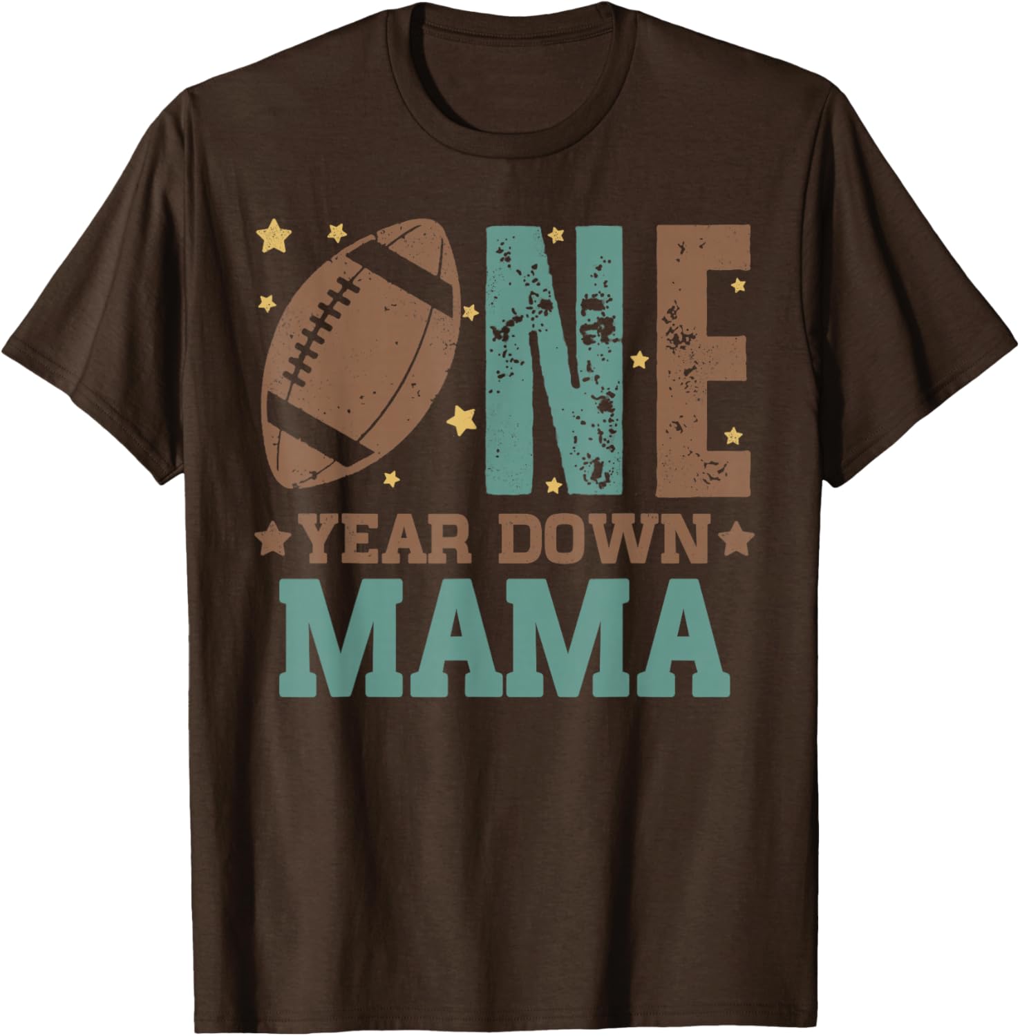Cute Mama of 1 Year Old Football Birthday Party T-Shirt for Moms - 15