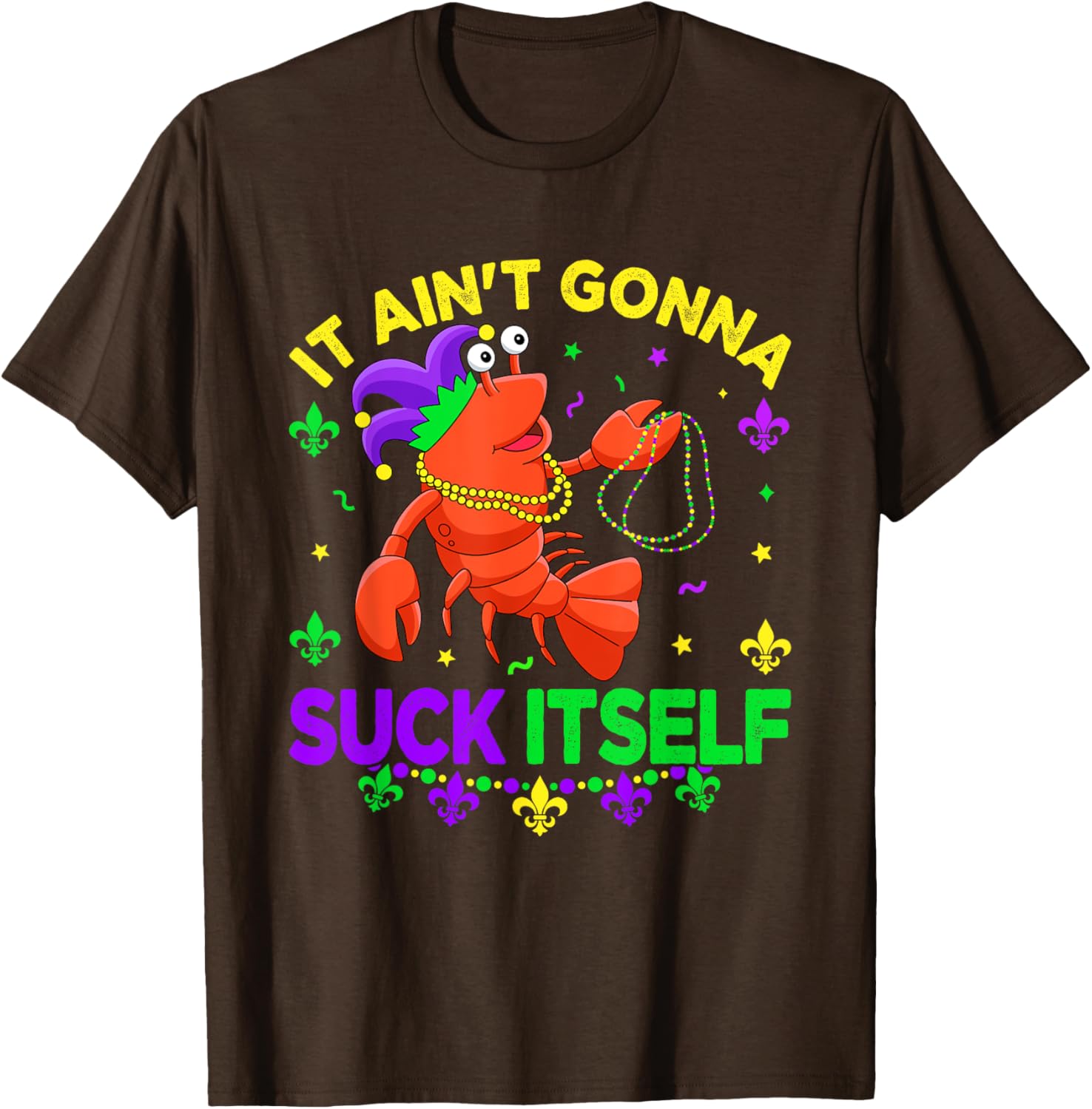 Fun Crawfish Jester Beads Mardi Gras T-Shirt for Festive Celebrations - 7
