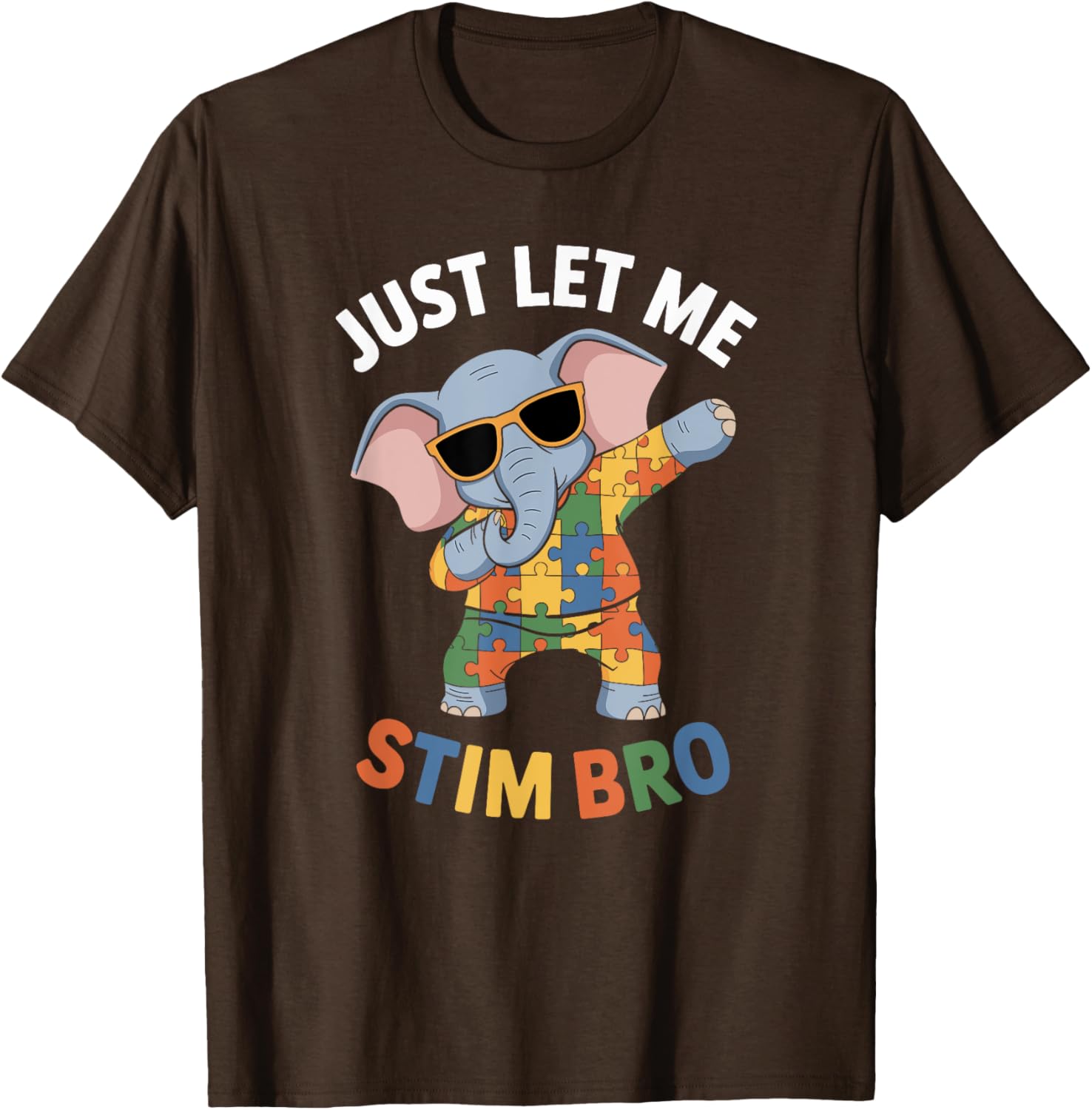 Funny Elephant Autism Awareness Just Let Me Stim Bro T-Shirt for Boys - 28
