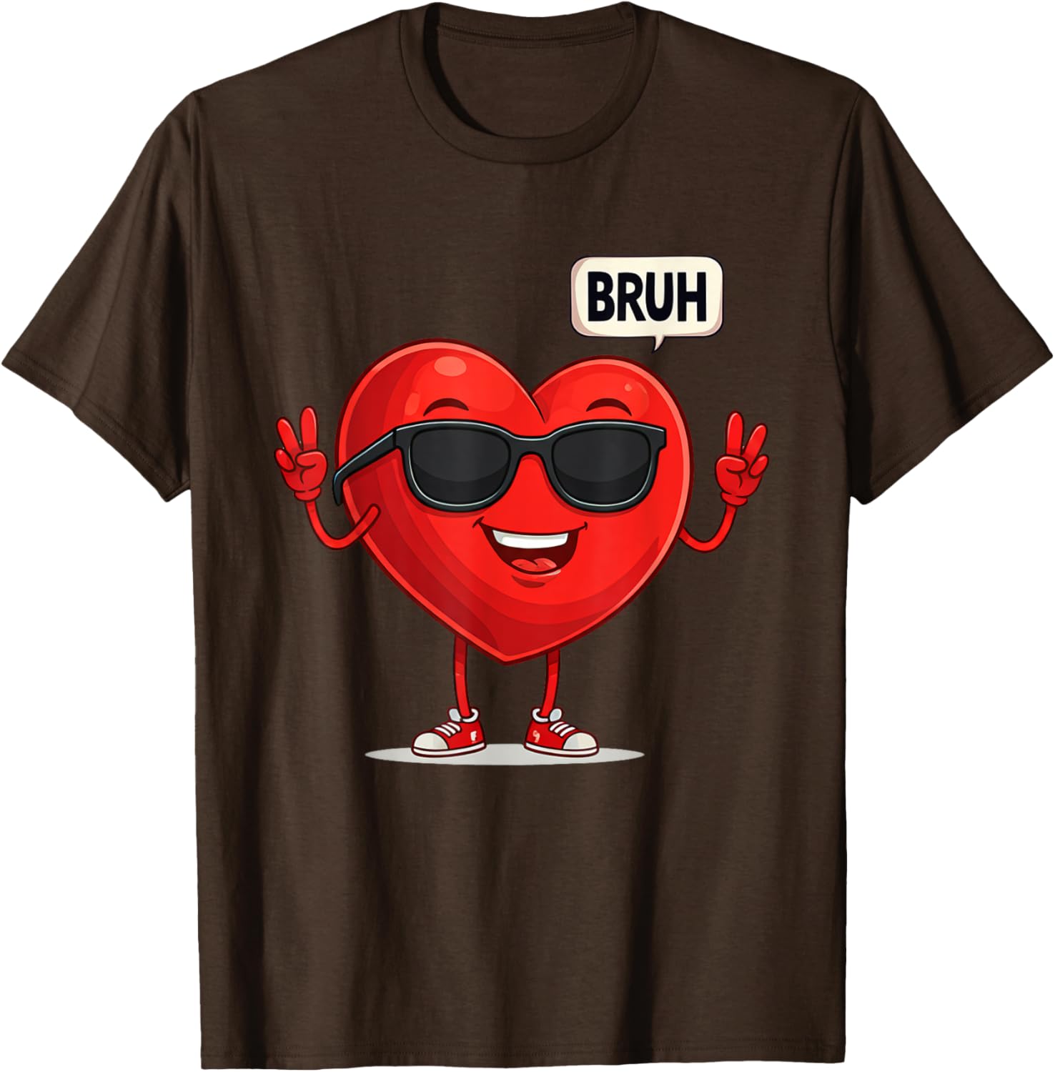 BRUH Valentine's Day Heart Humor Meme Graphic T-Shirt for Men and Women - 26