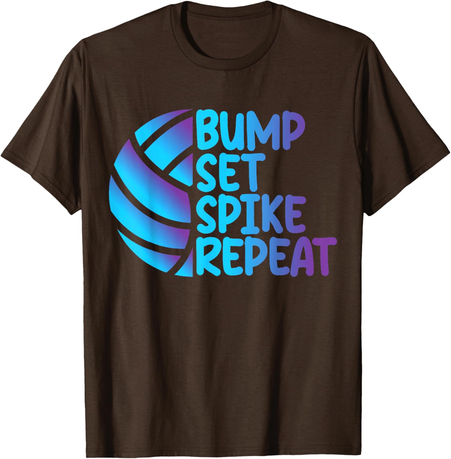 Funny Cool Volleyball Bump Set Spike Repeat T-Shirt for Sports Lovers - 9
