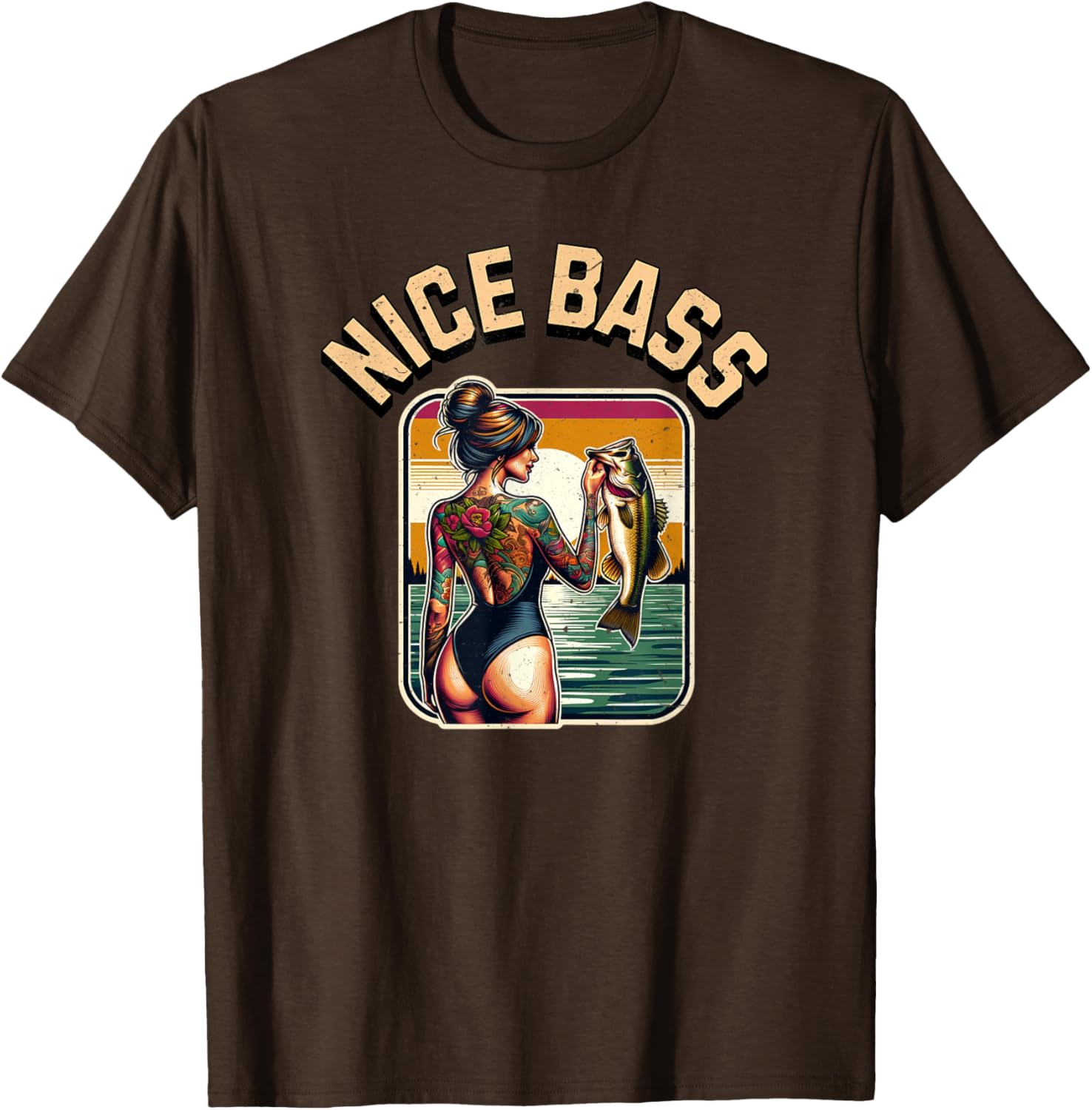 Cute Bass Fishing Woman in Bikini T-Shirt for Outdoor Enthusiasts - 10