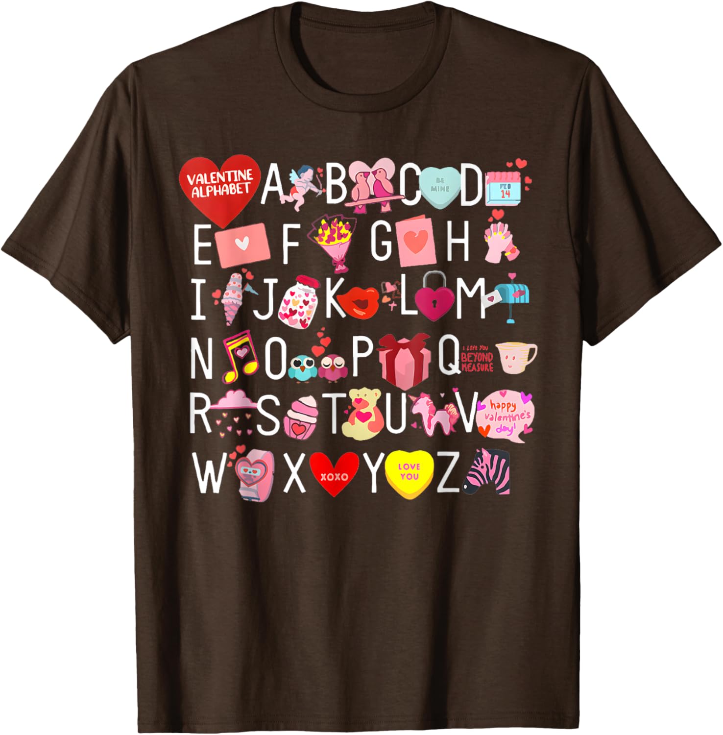 Funny ABC Teacher Appreciation Valentine's Day T-Shirt for Educators - 12