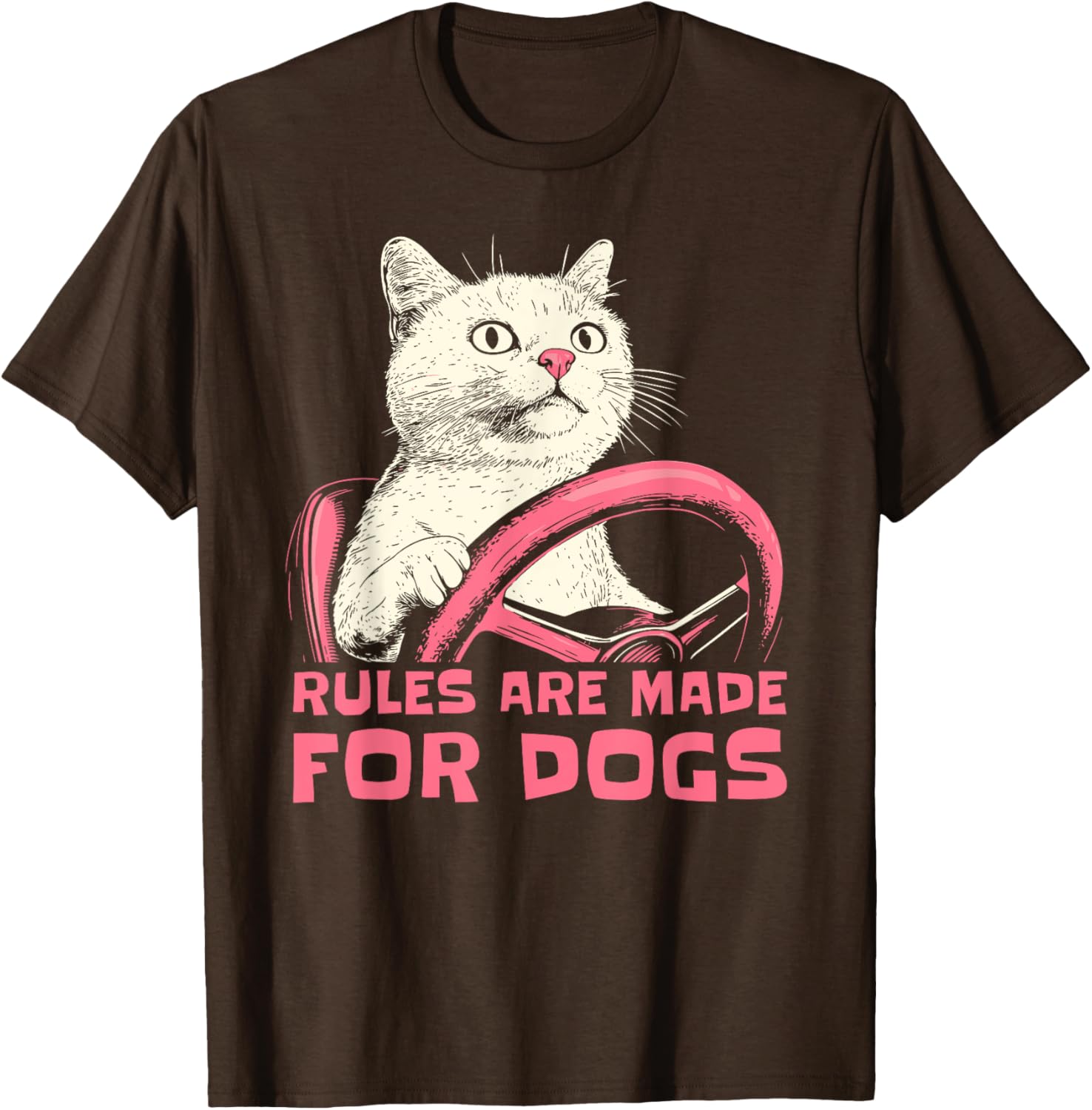 Funny Cat Lover T-Shirt Rules Are Made for Dogs for Men Women Kids - 4
