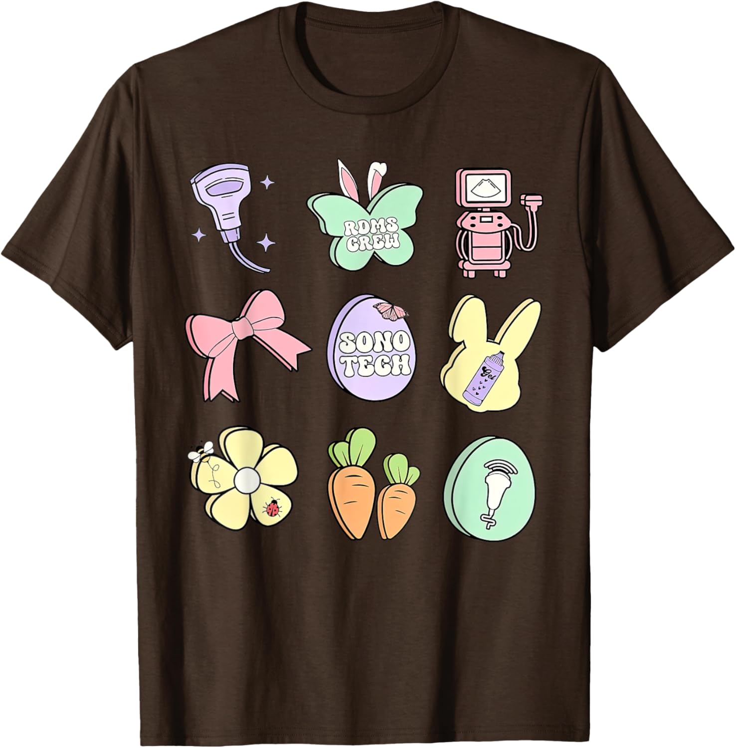 Coquette Bow Sono Tech Sonographer Easter T-Shirt for Ultrasound Lovers - 6