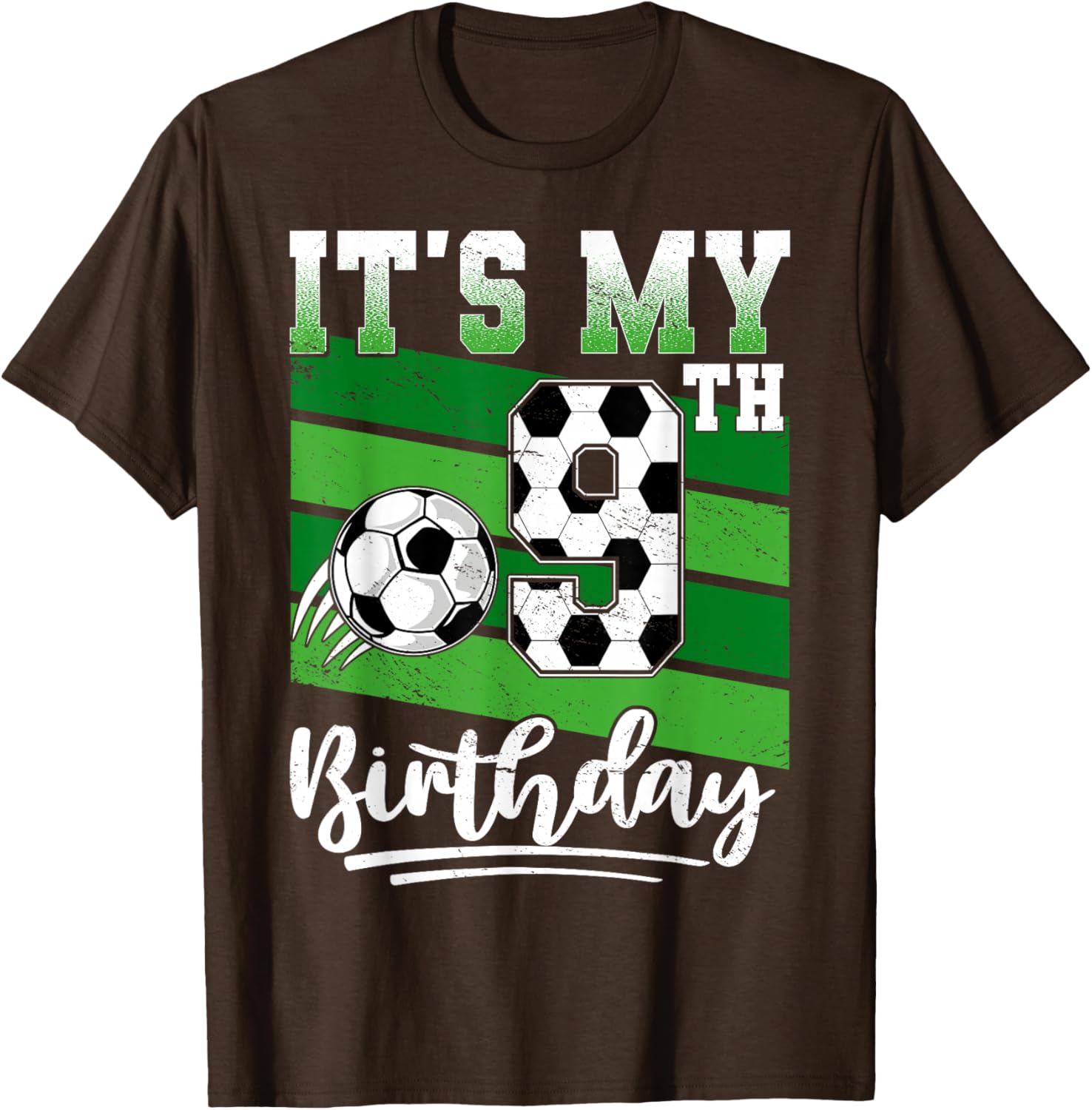 Cool 9th Birthday Soccer Ball T-Shirt for Kids Birthday Celebrations - 17