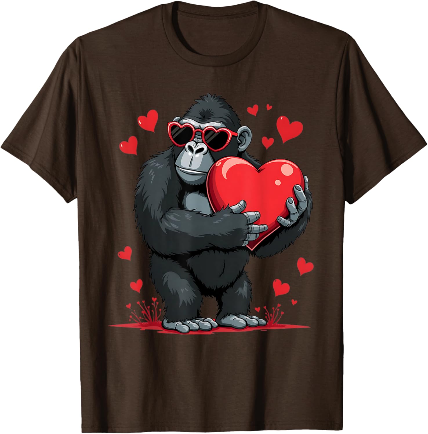 Funny Gorilla Heart Sunglasses T-Shirt for Boys Perfect for Valentine's Day - 19