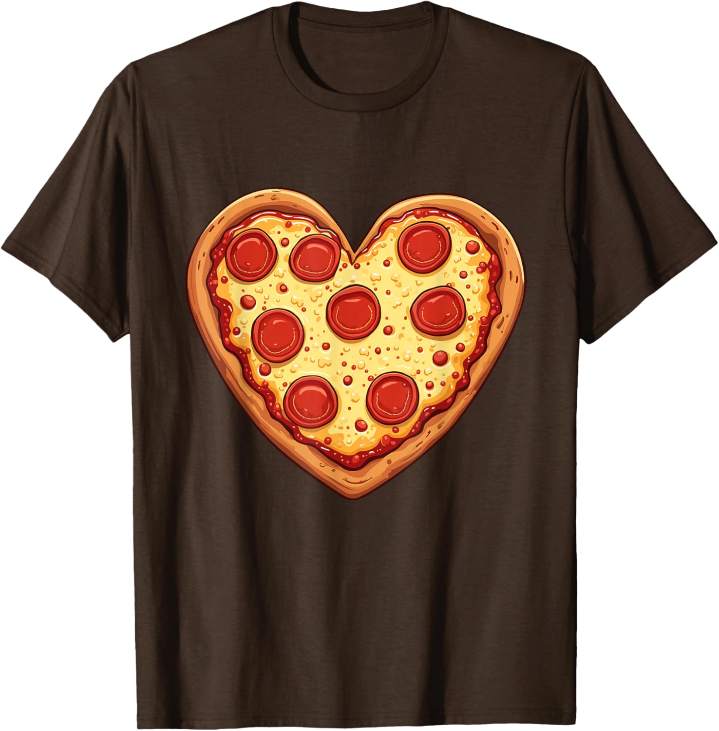 Cute Heart-Shaped Pizza Valentine's Day T-Shirt for Pizza Lovers - 3