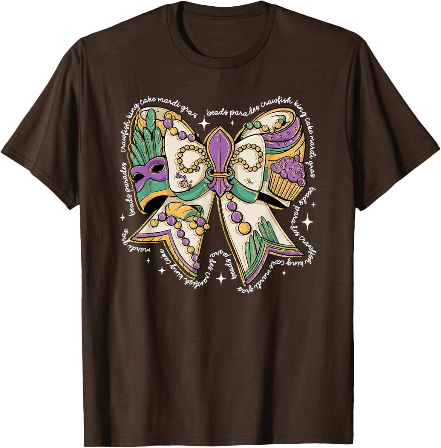 Coquette Bow Mardi Gras T-Shirt for Men and Women - Fun Festival Wear - 18