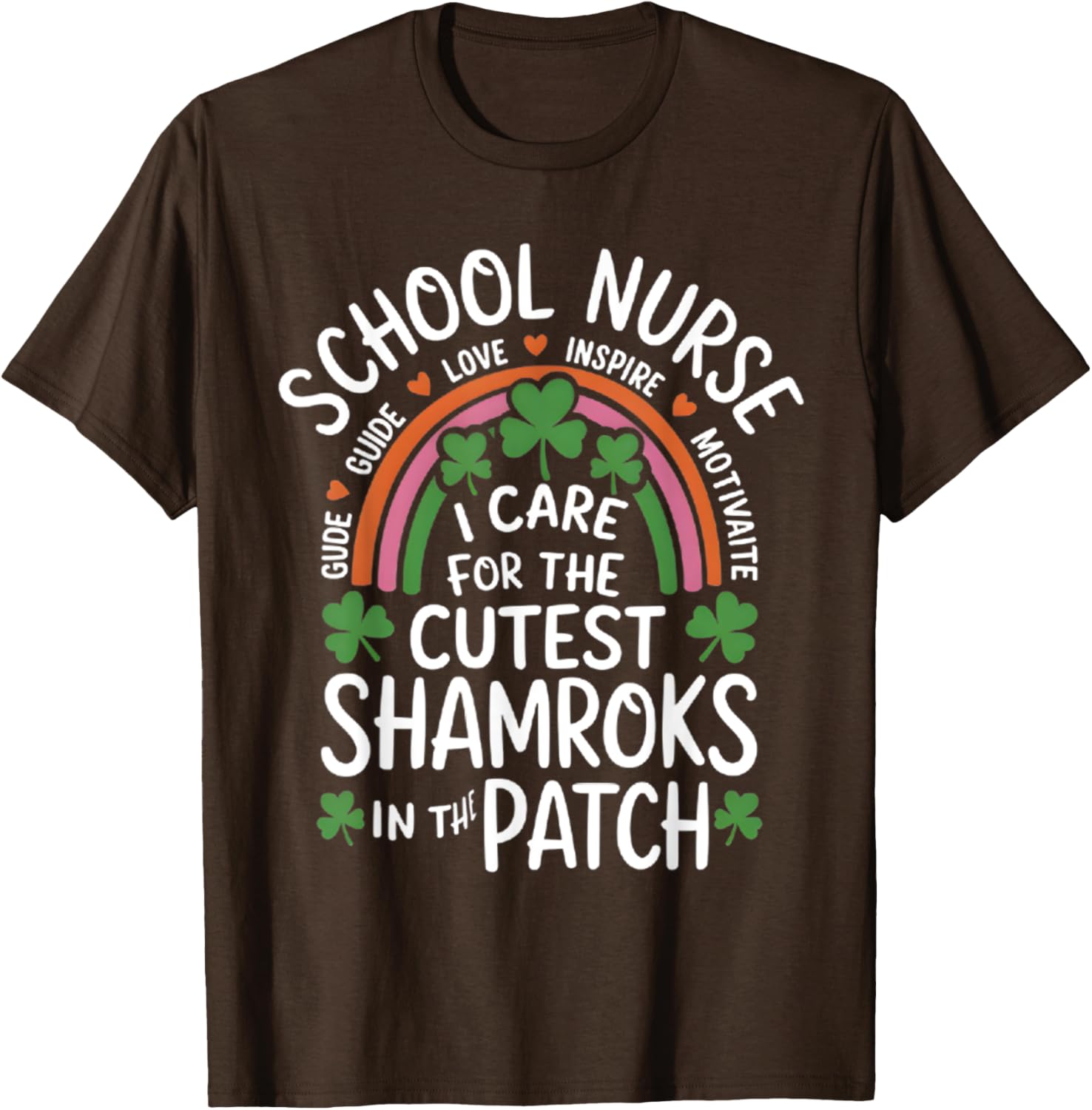 Cute St Patricks Day School Nurse T-Shirt I Care For Shamrocks - 8