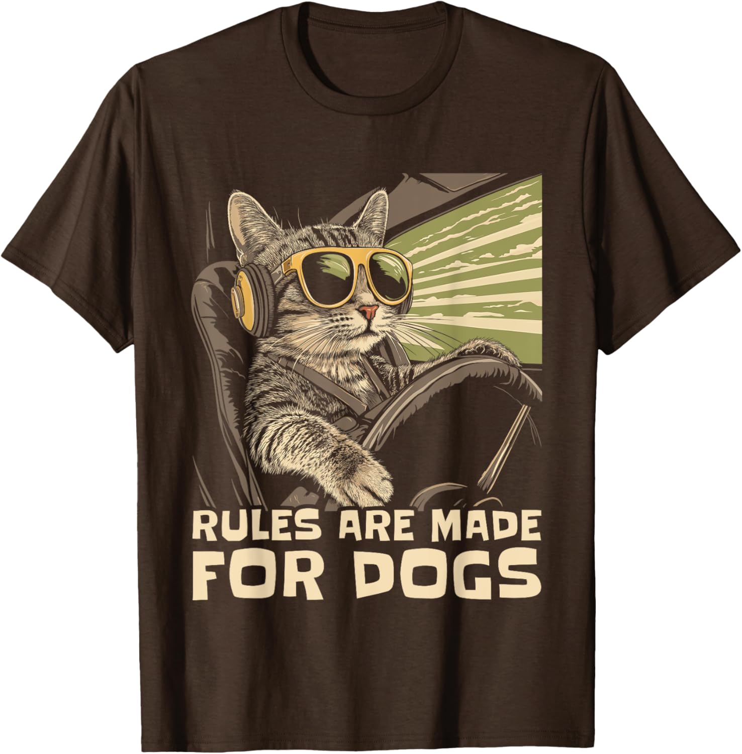 Funny Cat Lover T-Shirt for Men Women and Kids - Rules Are for Dogs - 8
