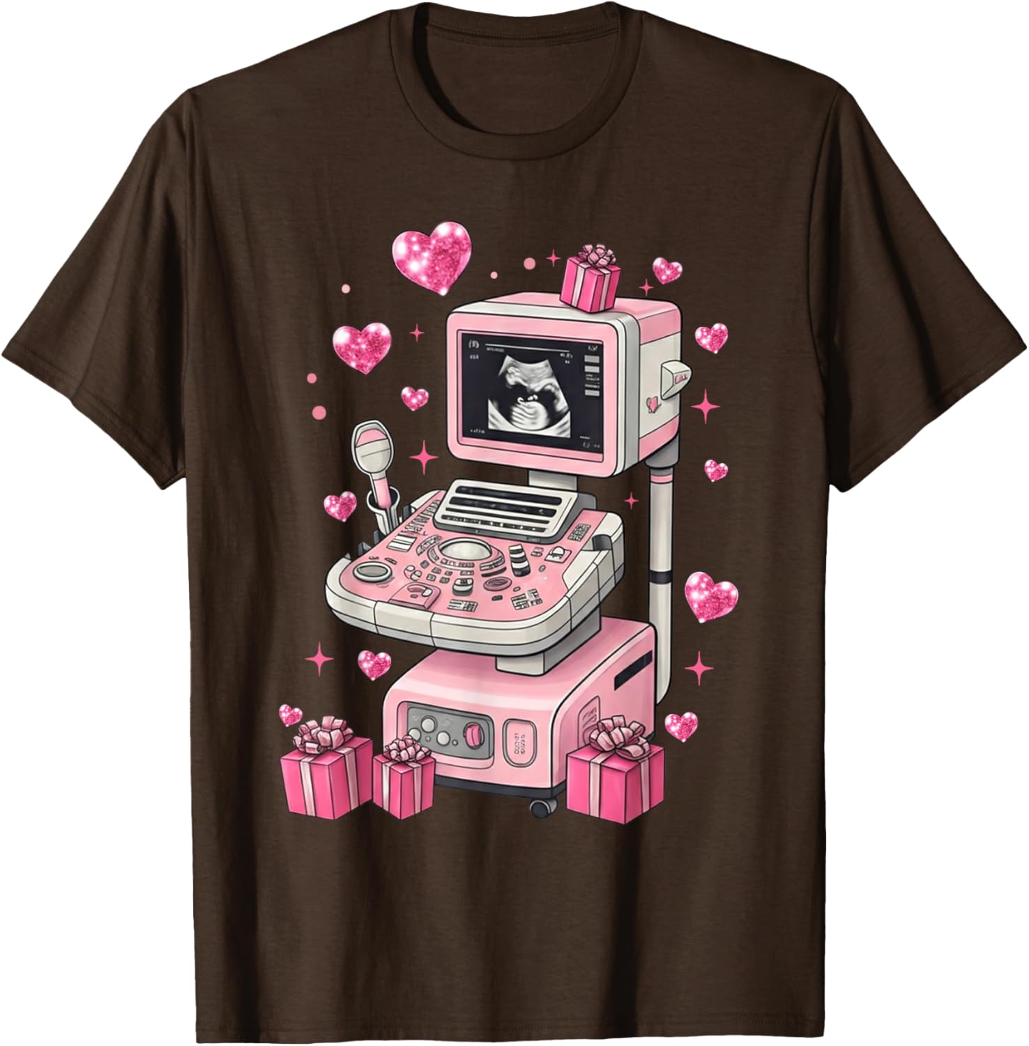 Coquette Bow Sonographer Valentine T-Shirt for Ultrasound Techs - 17