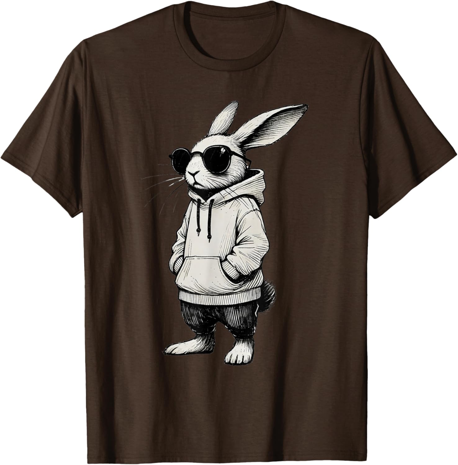 Bunny Face Sunglasses T-Shirt for Boys and Men - Fun Easter Apparel - 5