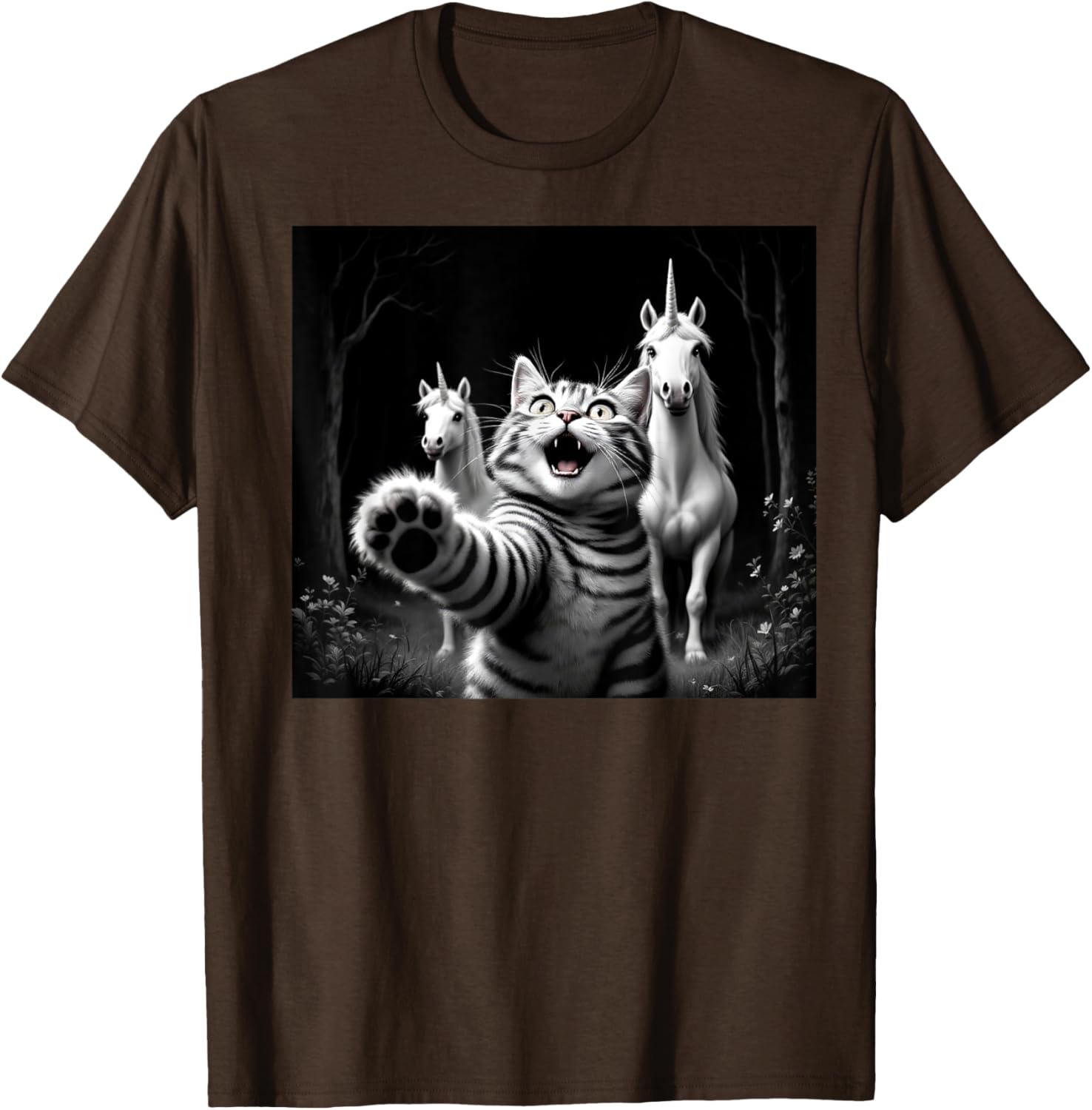 Funny Cat and Unicorn Selfie T-Shirt for Cat Lovers and Kids - 11