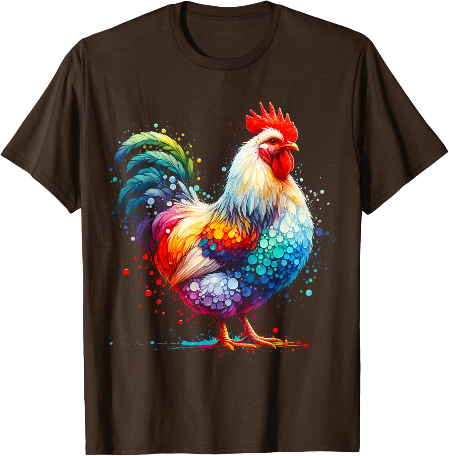 Funny Colorful Chicken Art T-Shirt for Women - Perfect for Farm Lovers - 4
