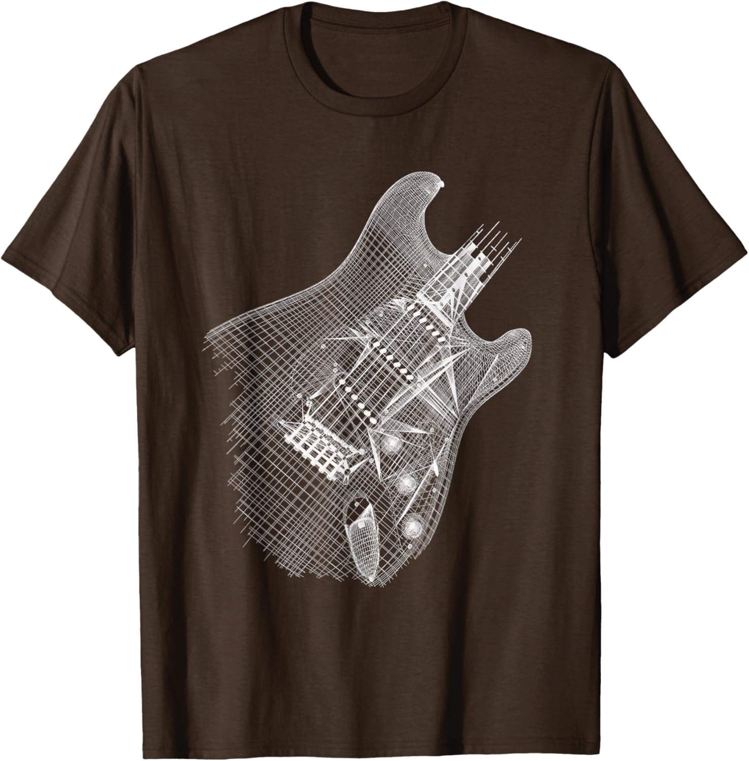 Guitar Wireframe Design T-Shirt for Musicians and Guitarists - 2