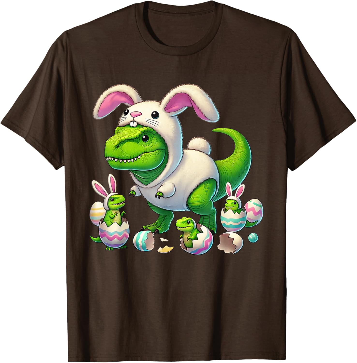 Funny Easter T-Rex Bunny Ears Kids T-Shirt for Boys - Dino Costume Delight - 2