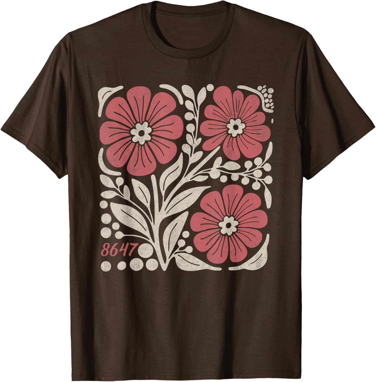 Floral Boho Anti Trump 86 47 T-Shirt for Stylish Casual Wear - 21