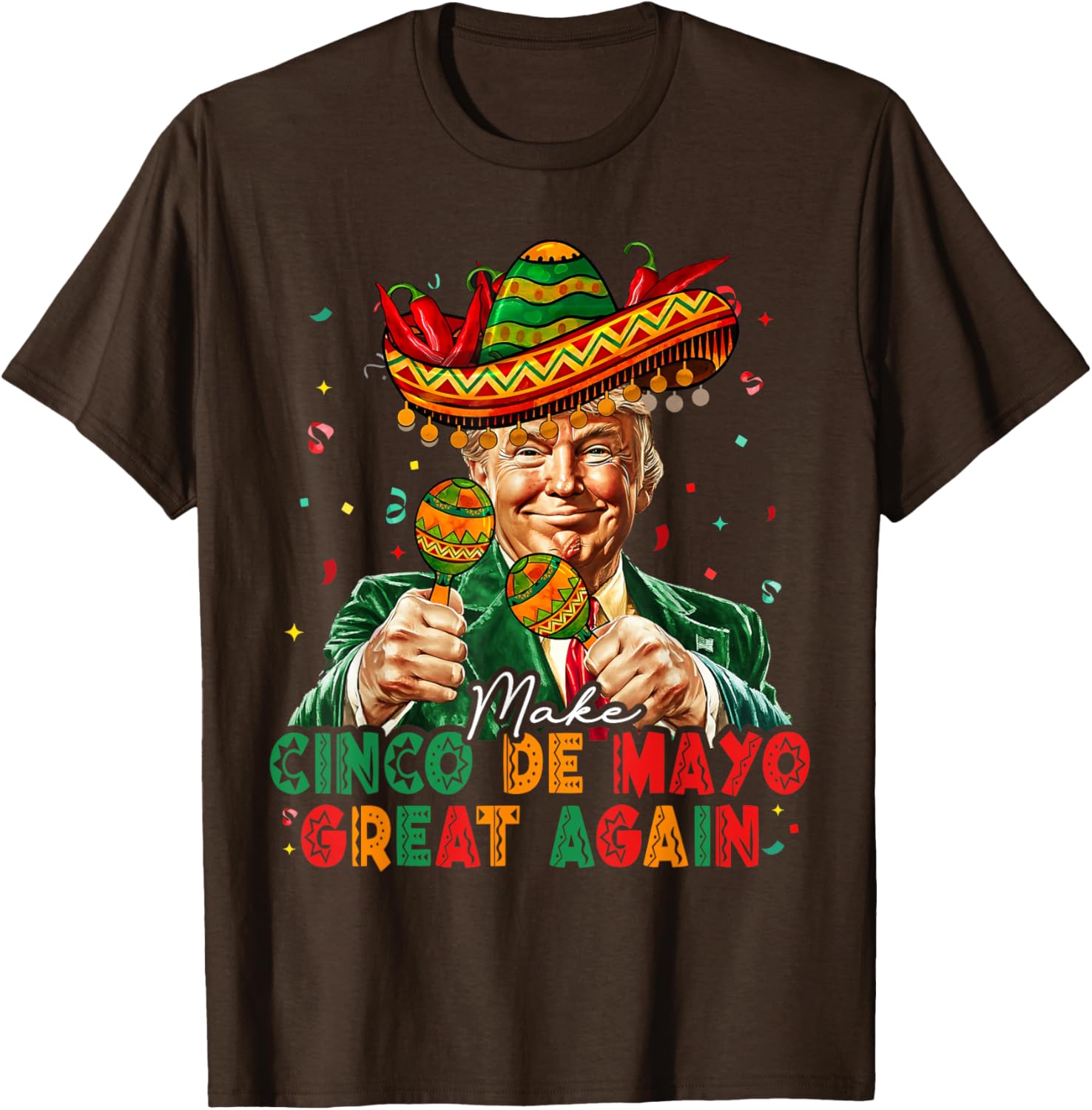 Funny Cinco De Mayo Trump Sombrero T-Shirt for Festive Celebrations - 12