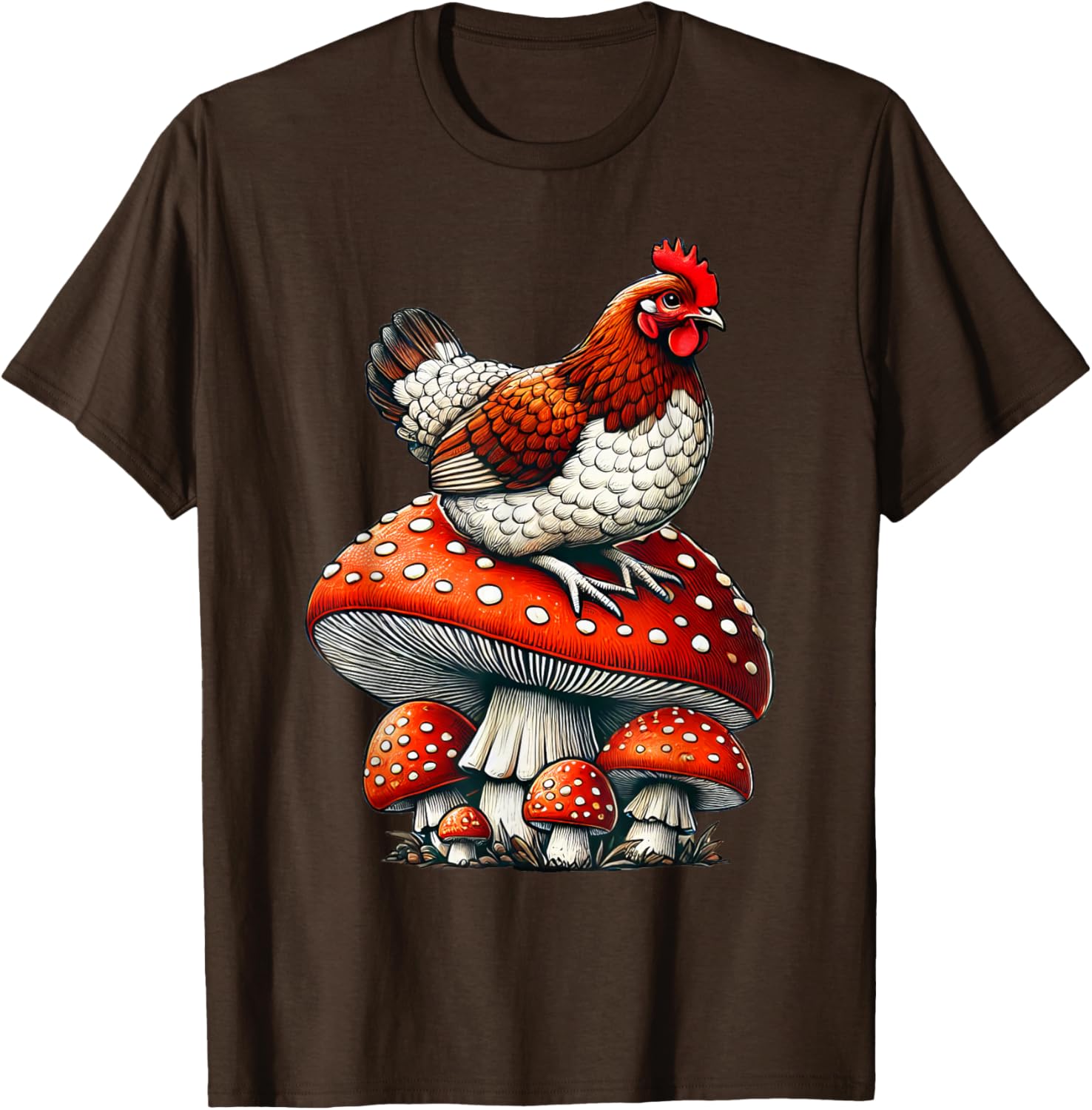 Cute Chicken Mushroom T-Shirt for Fun and Stylish Casual Wear - 19