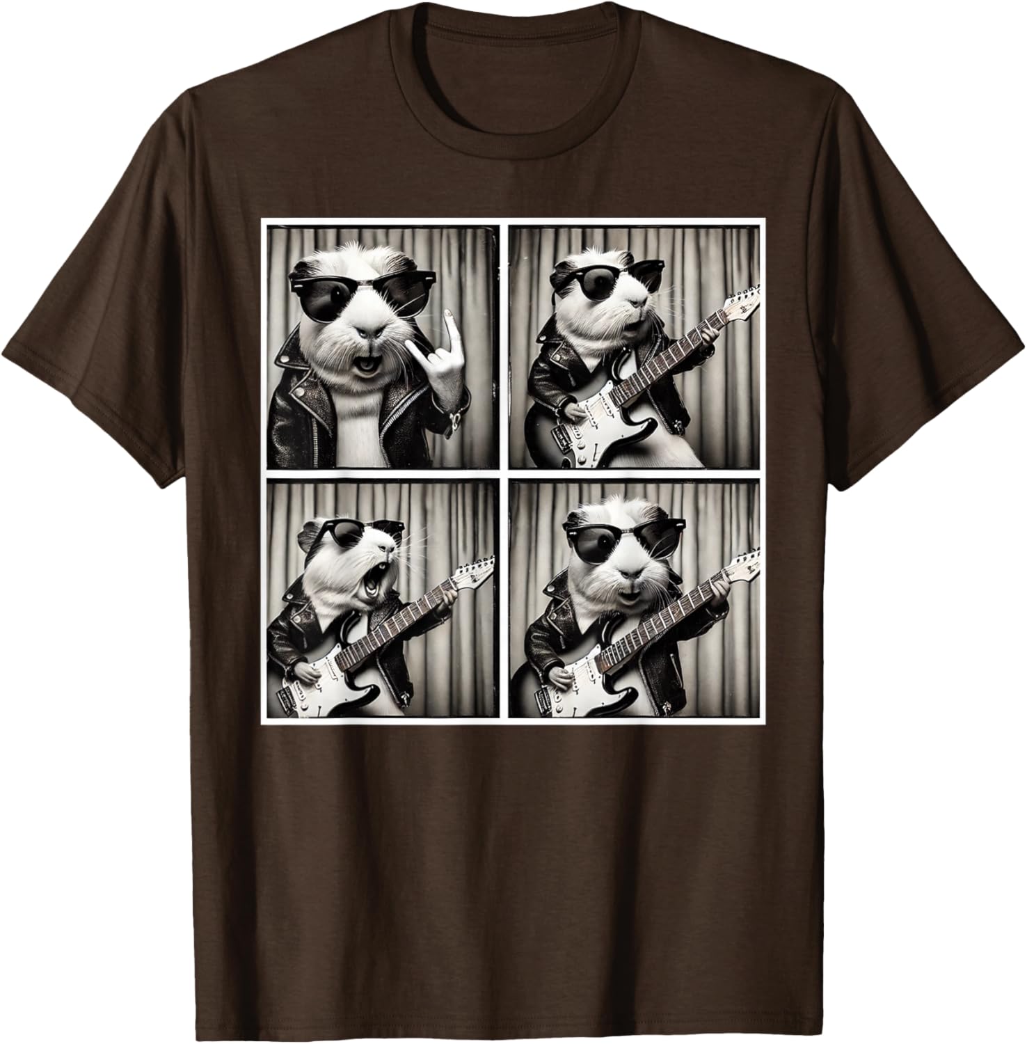 Cute Guinea Pig Electric Guitar T-Shirt for Music Lovers and Pet Fans - 12