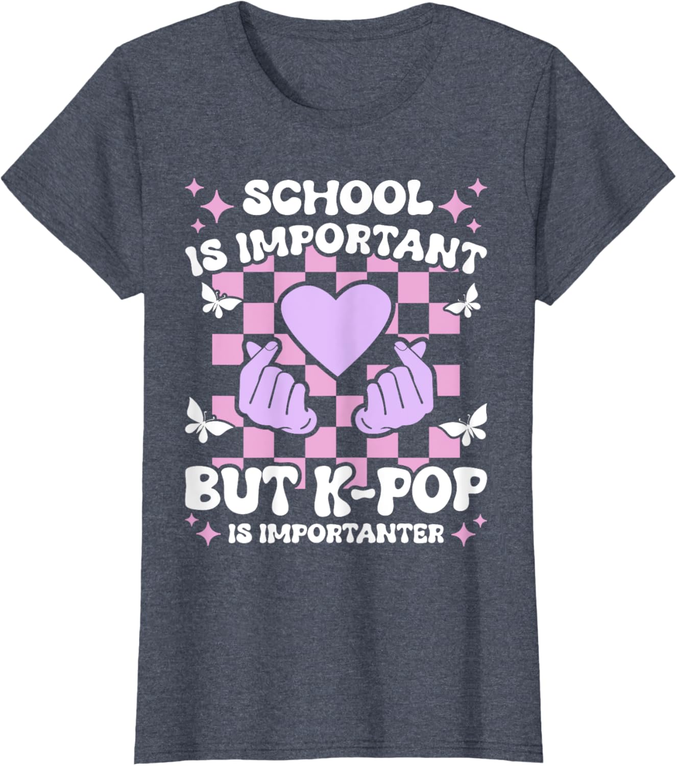 Funny K-Pop T-Shirt for Girls - School is Important, K-Pop is Importanter - 4