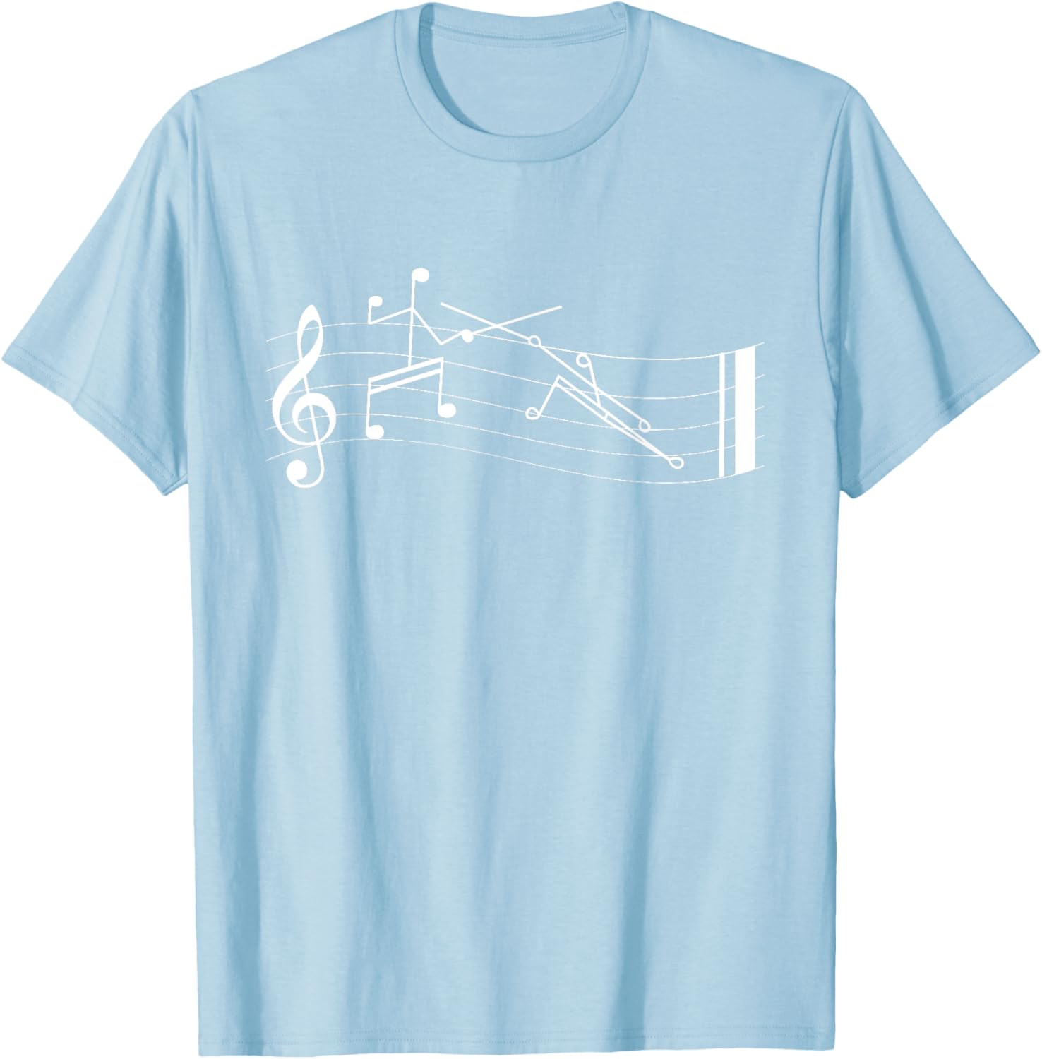 Funny Stick-Figure Music Notes En-garde T-Shirt for Music Lovers - 19