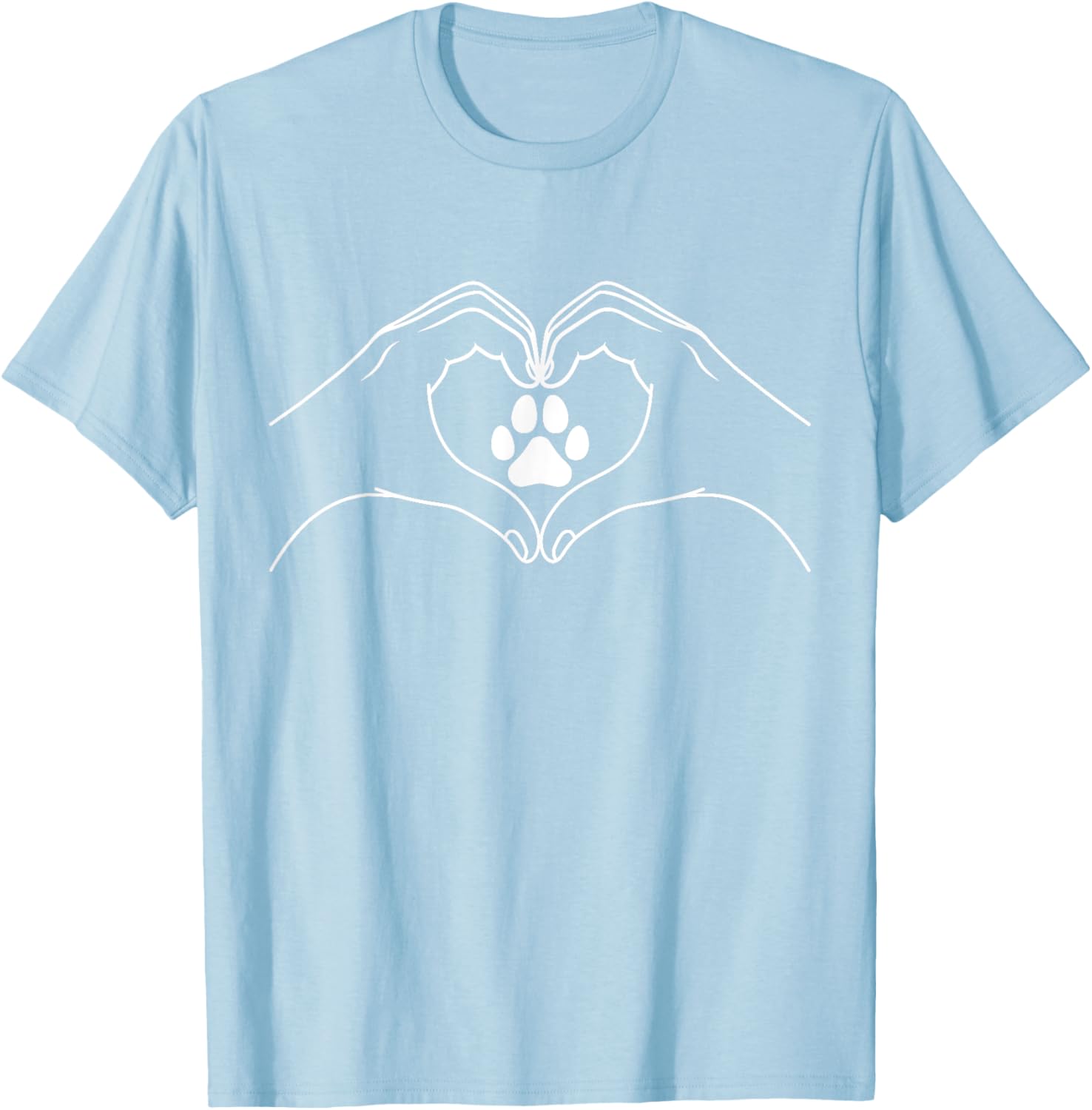 Cute Cat Dog Paw Print Heart T-Shirt for Pet Lovers and Friends - 8