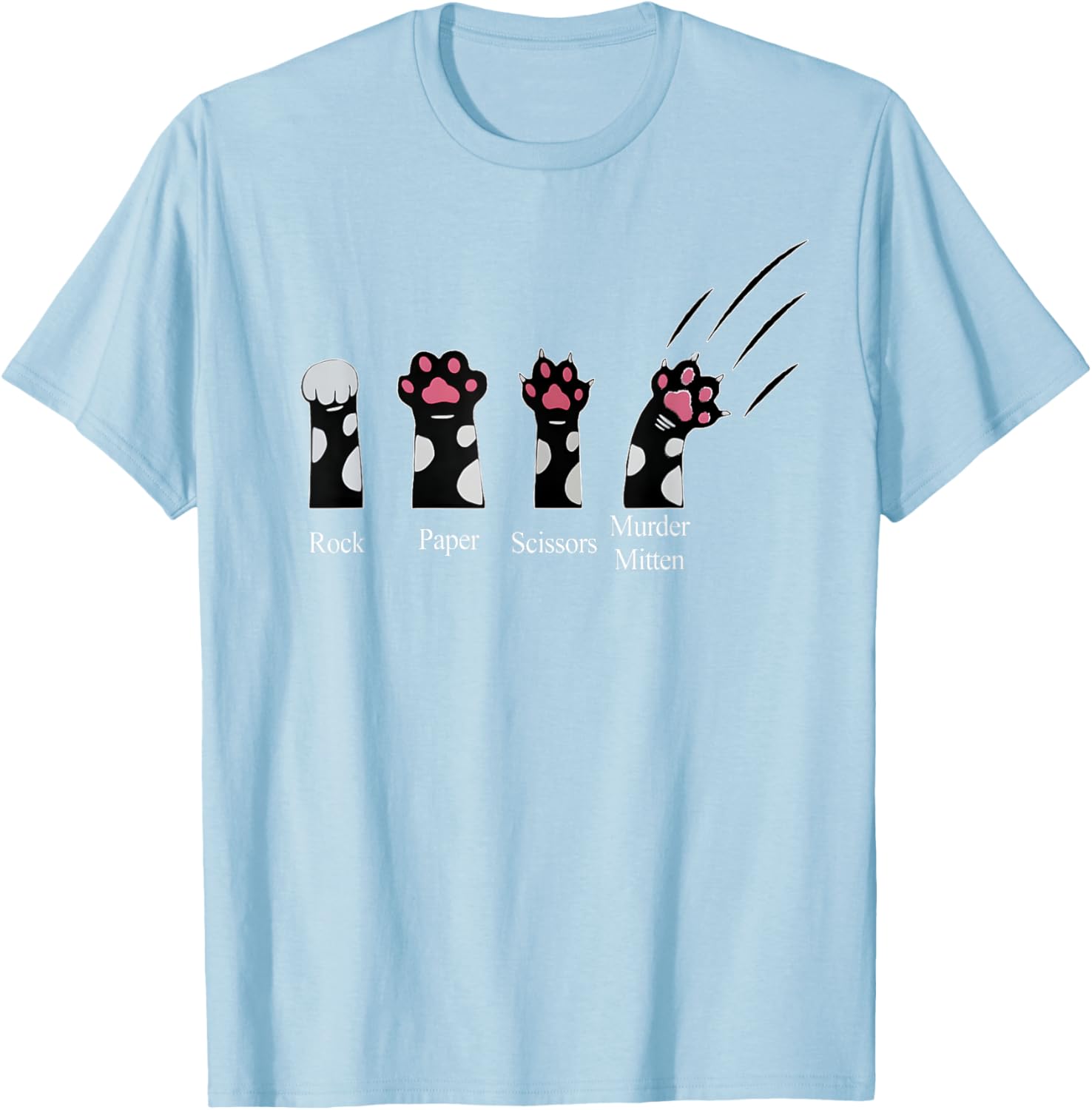 Cute Cats Rock Paper Scissors Murder Mittens Funny T-Shirt for Cat Lovers - 4