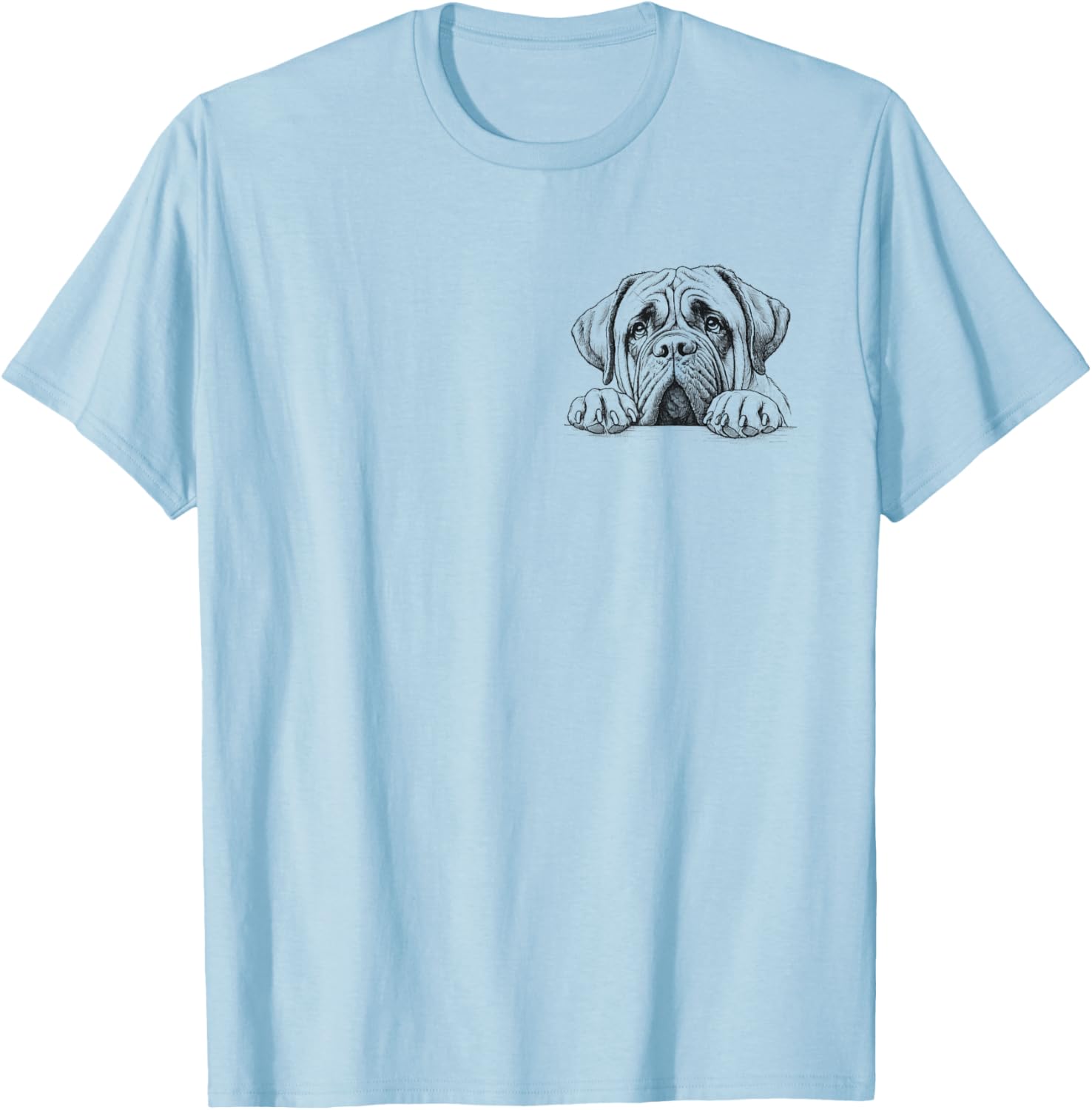 Cute Mastiff Peeking Dog T-Shirt for Men and Women - Adorable Pet Lovers Design - 7