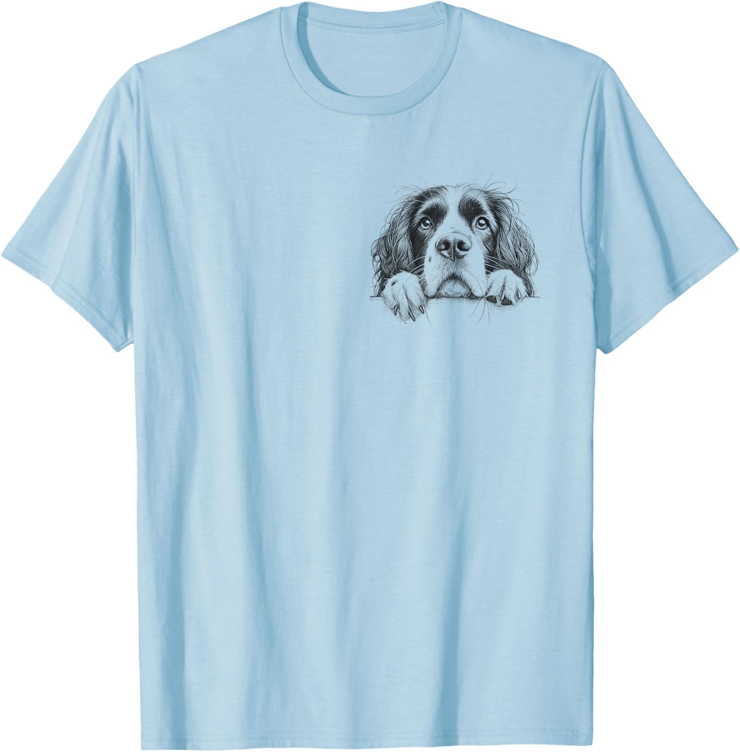 Cute Springer Spaniel Peeking Dog Lover T-Shirt for Men and Women - 1