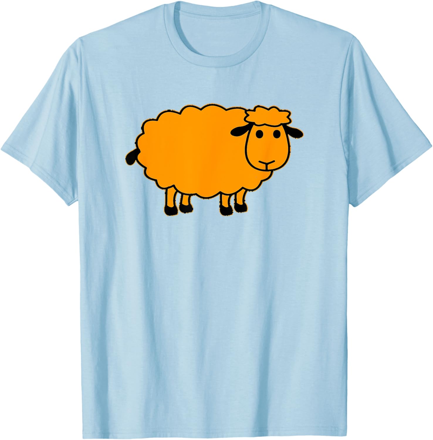 Cute Orange Sheep T-Shirt for Stylish Comfort in Clothing and Accessories - 9