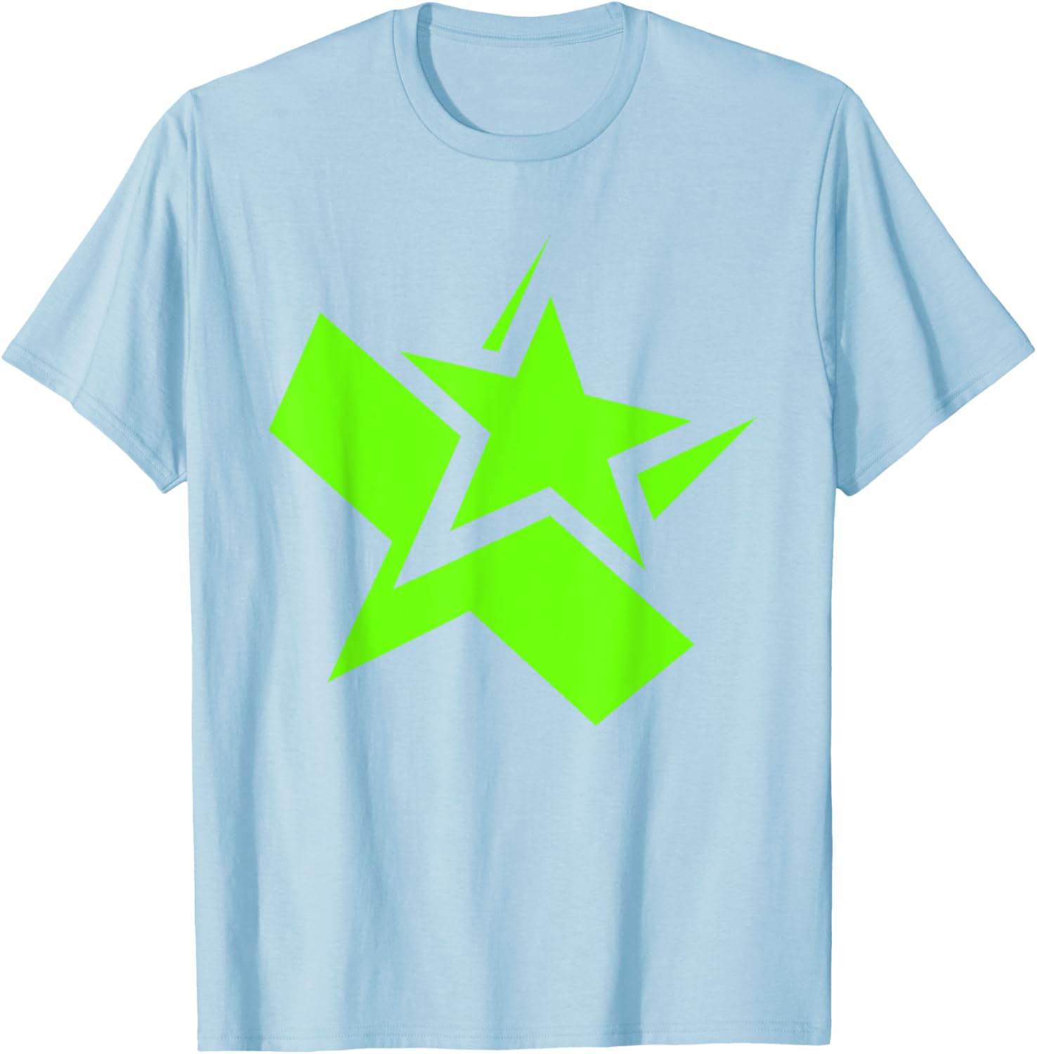Green Chunky Star Graphic T-Shirt for Stylish Casual Wear - 23