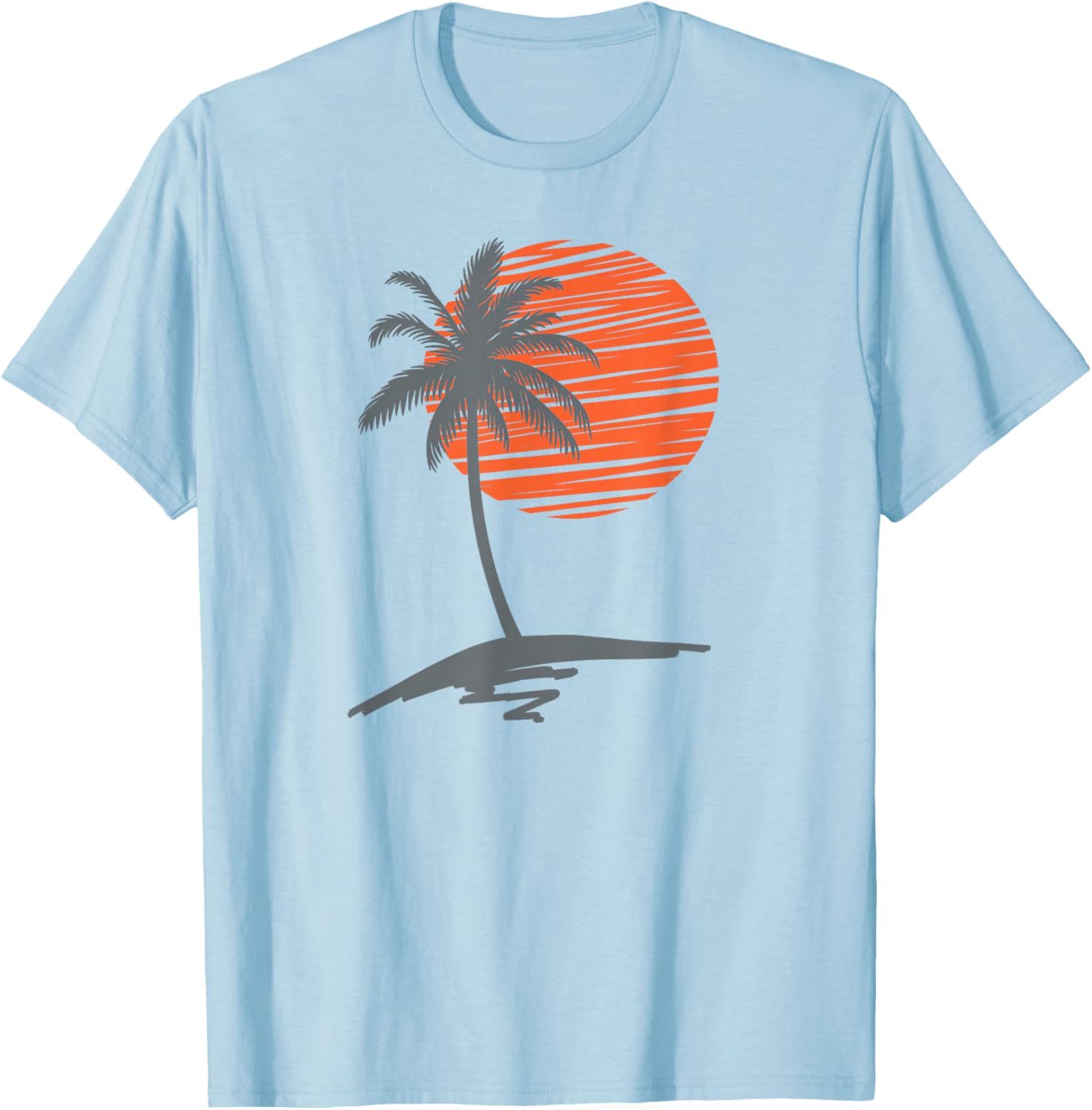 Cool Summer Beach T-Shirt for Men and Women with Sunset Palm Tree Design - 10